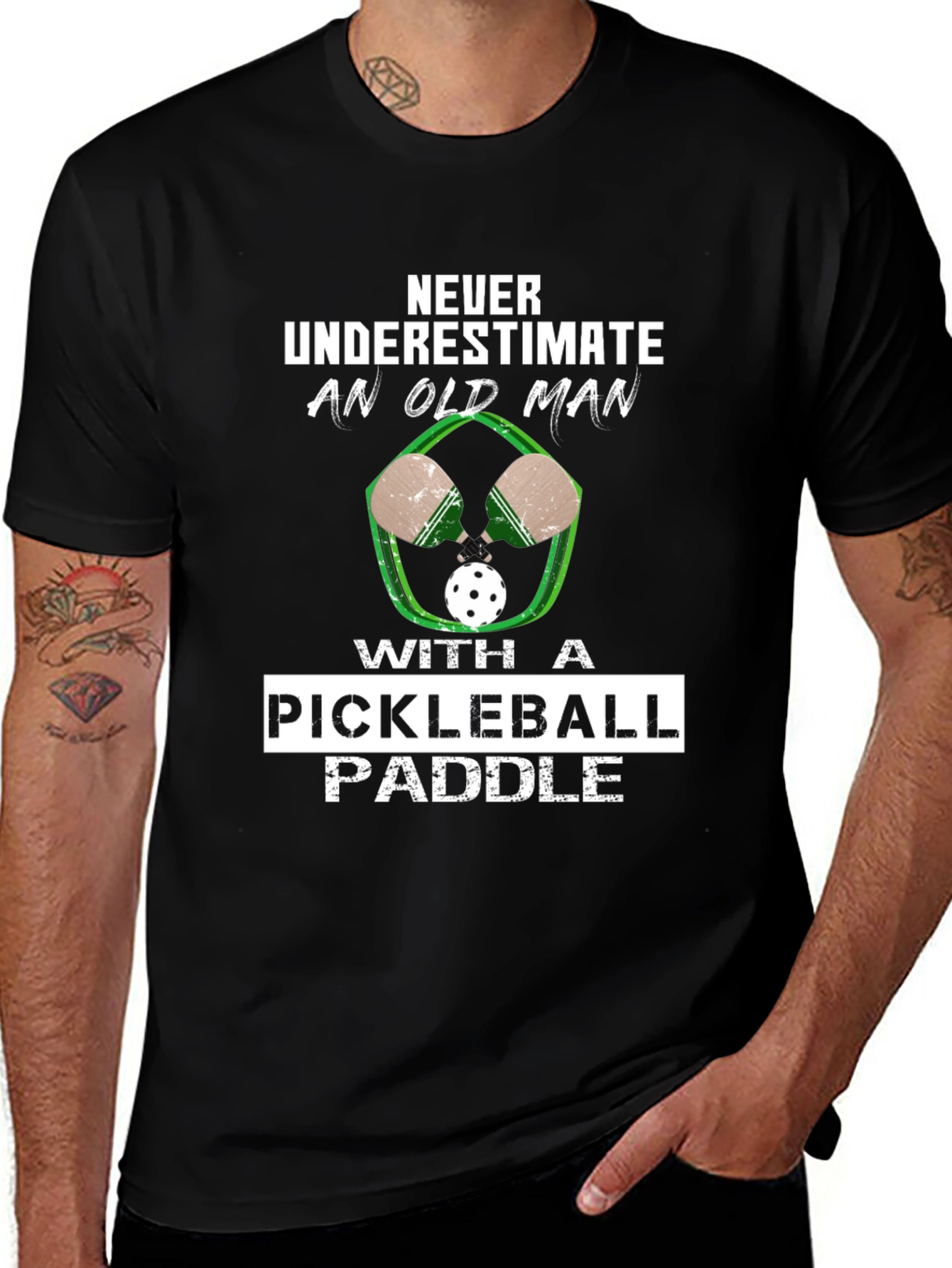 Variant 5 of Funny Pickleball Old Man Graphic T-Shirt