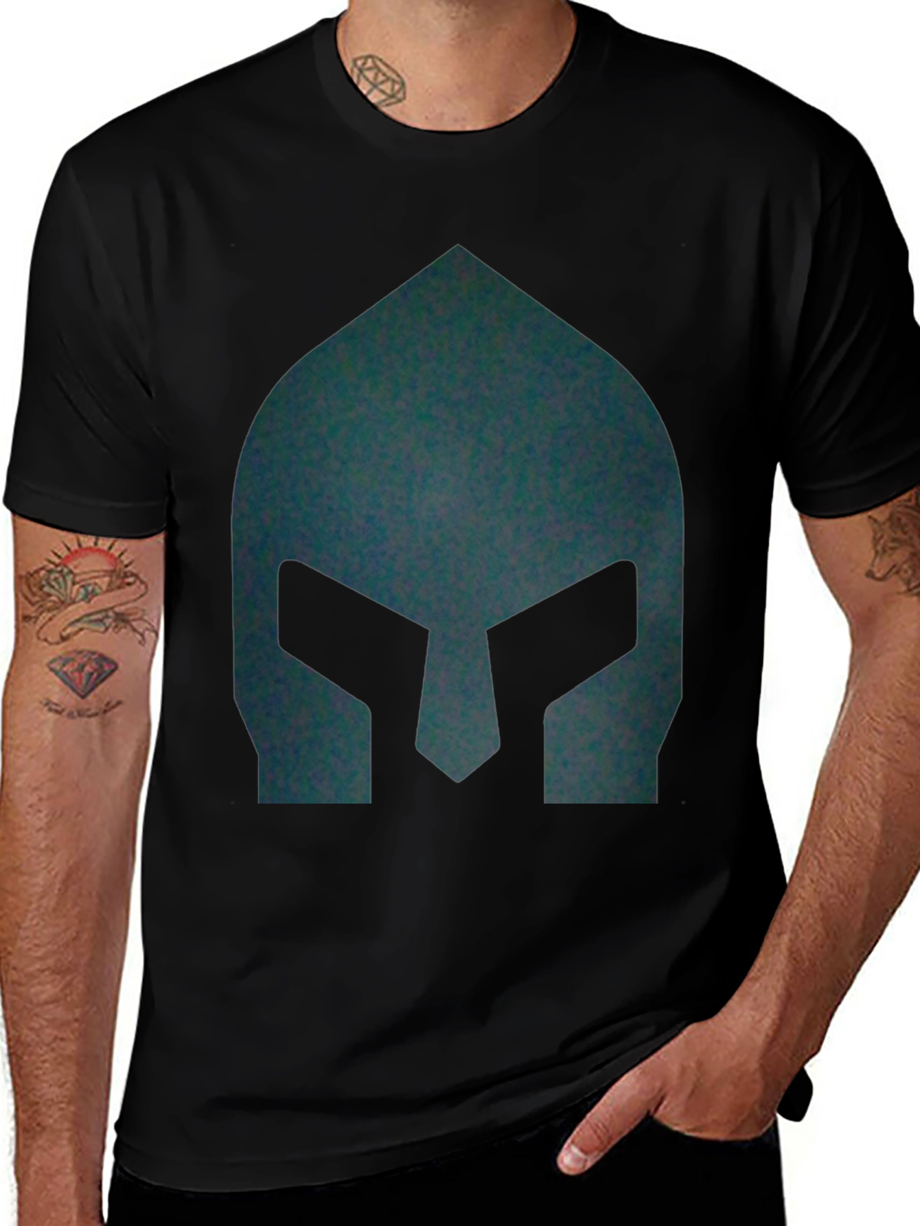 Spartan Helmet Graphic Tee - Black