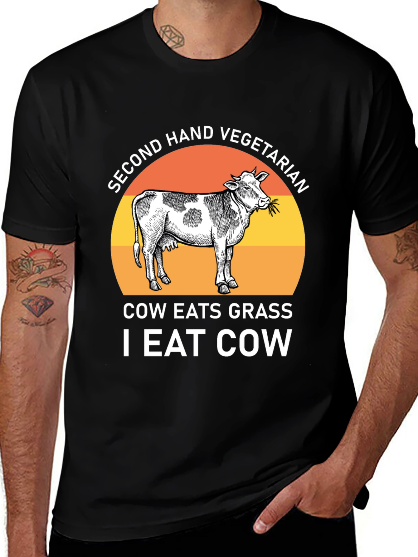 Variant 2 of Second Hand Vegetarian Cow Graphic Tee