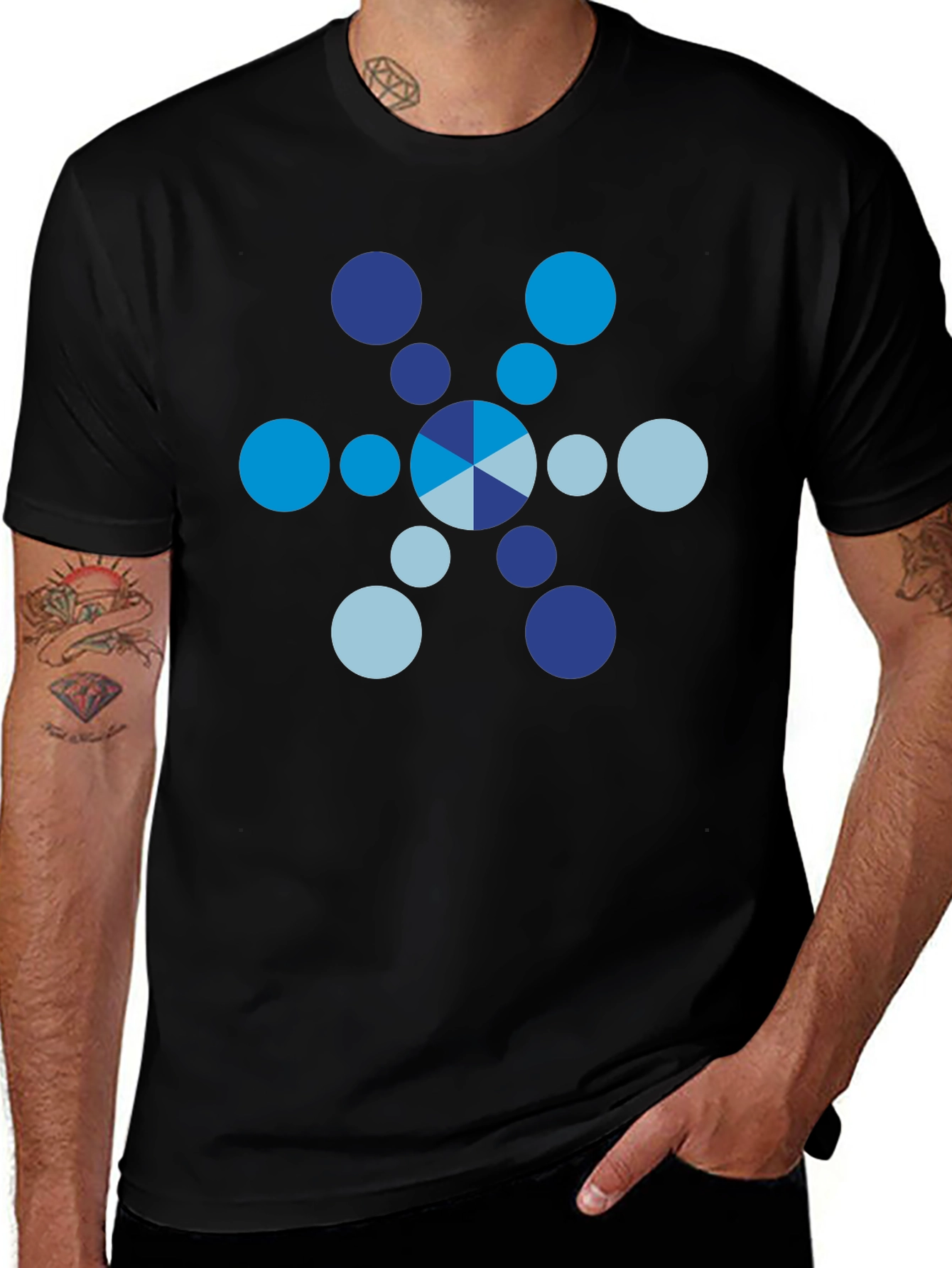 Variant 7 of Modern Graphic Tee: Blue Circle Design