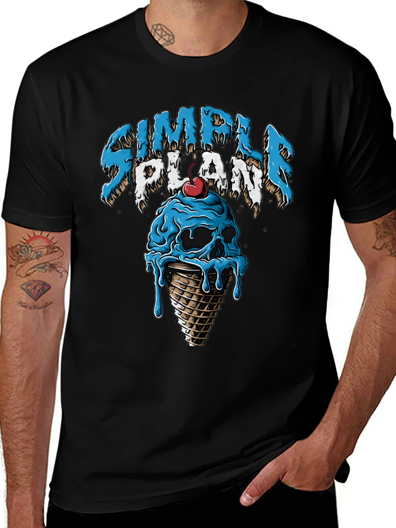 Simple Plan Ice Cream Skull Tee