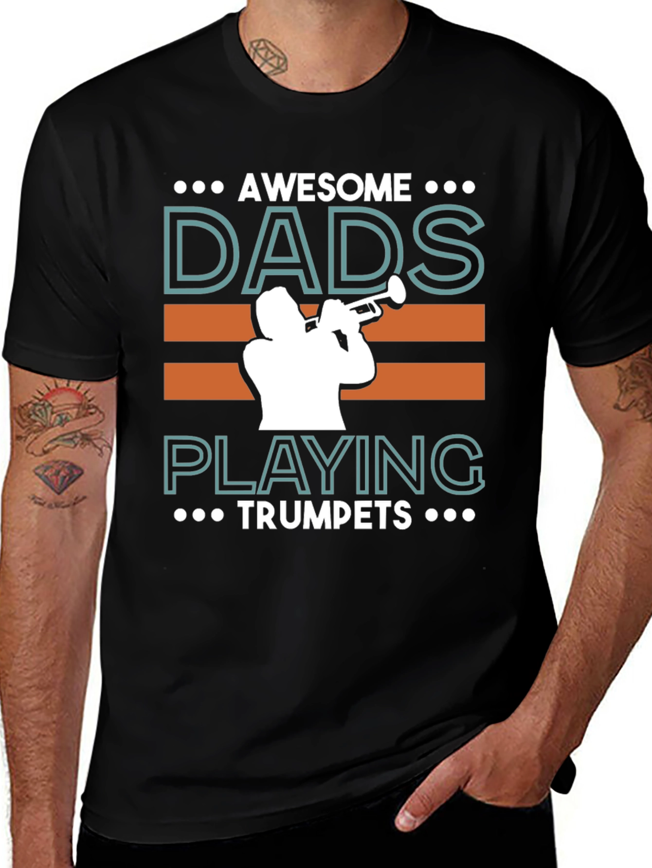 Variant 4 of Awesome Dads Playing Trumpets Graphic T-Shirt