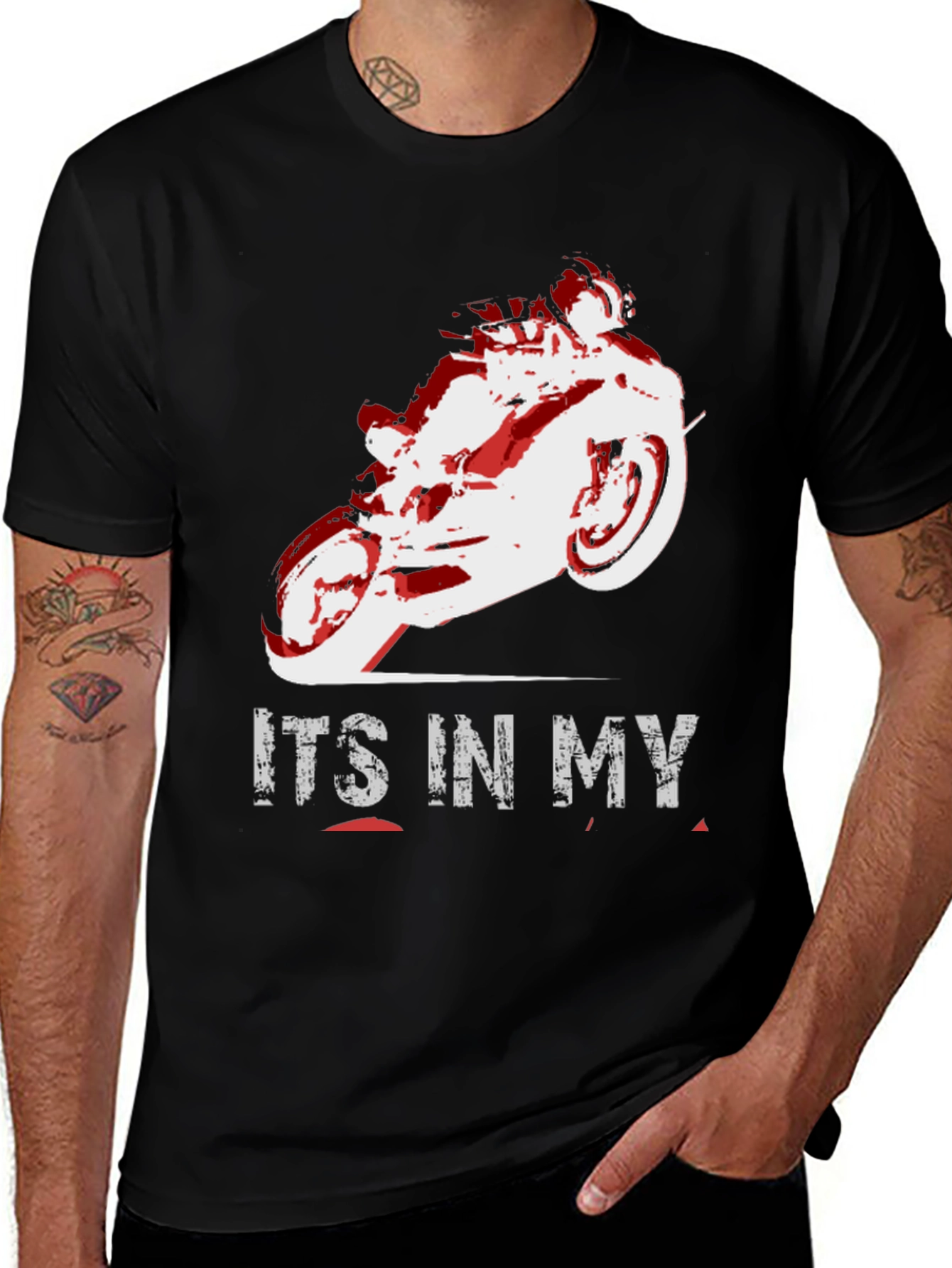 Variant 15 of It's In My DNA Motorcycle Black Graphic Tee