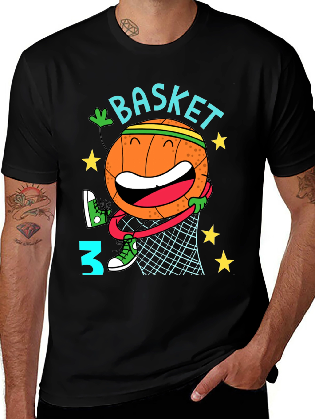 Variant 10 of Basketball Cartoon Graphic T-Shirt