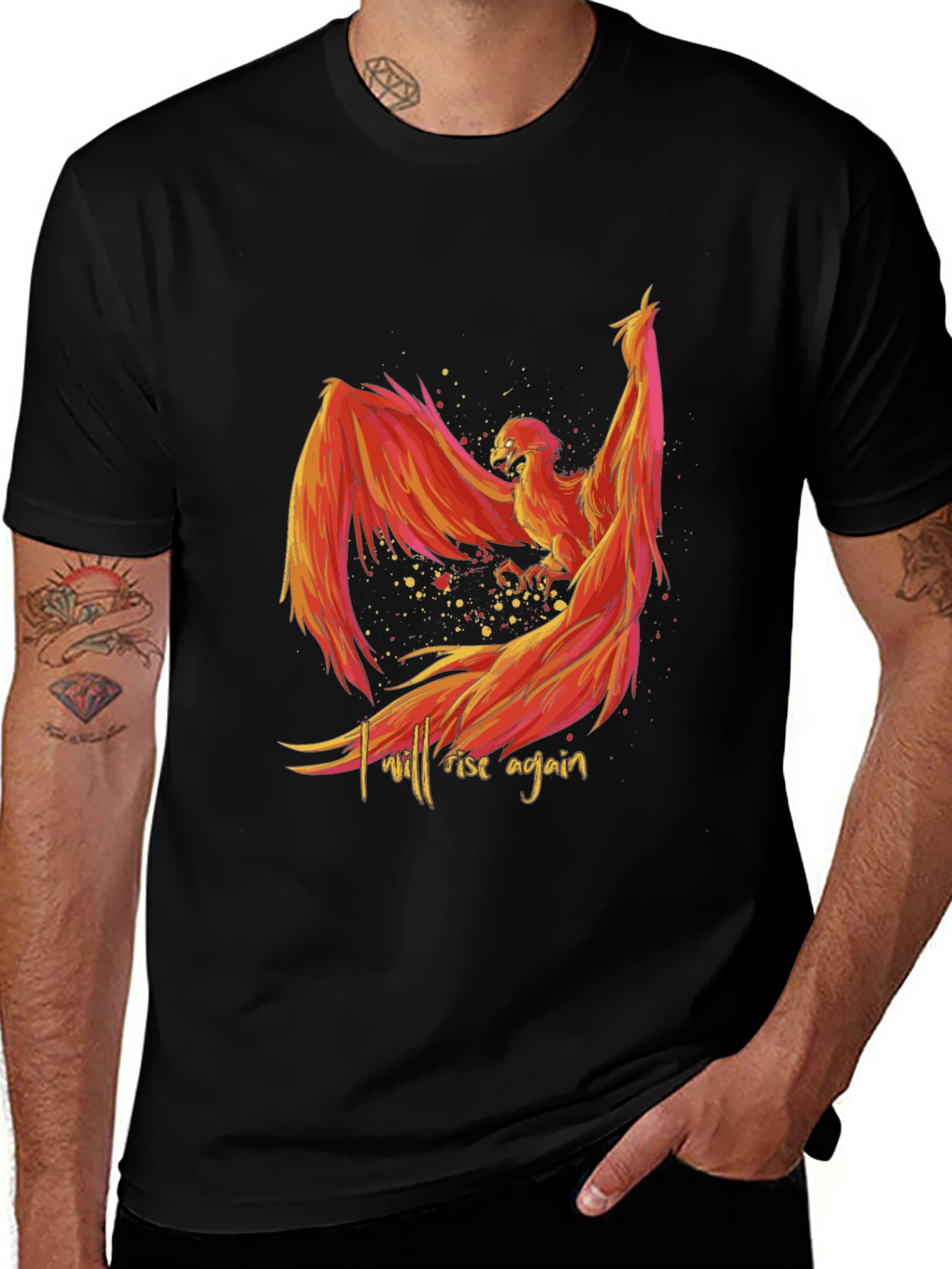 Variant 15 of Phoenix Rising Graphic Tee - Black