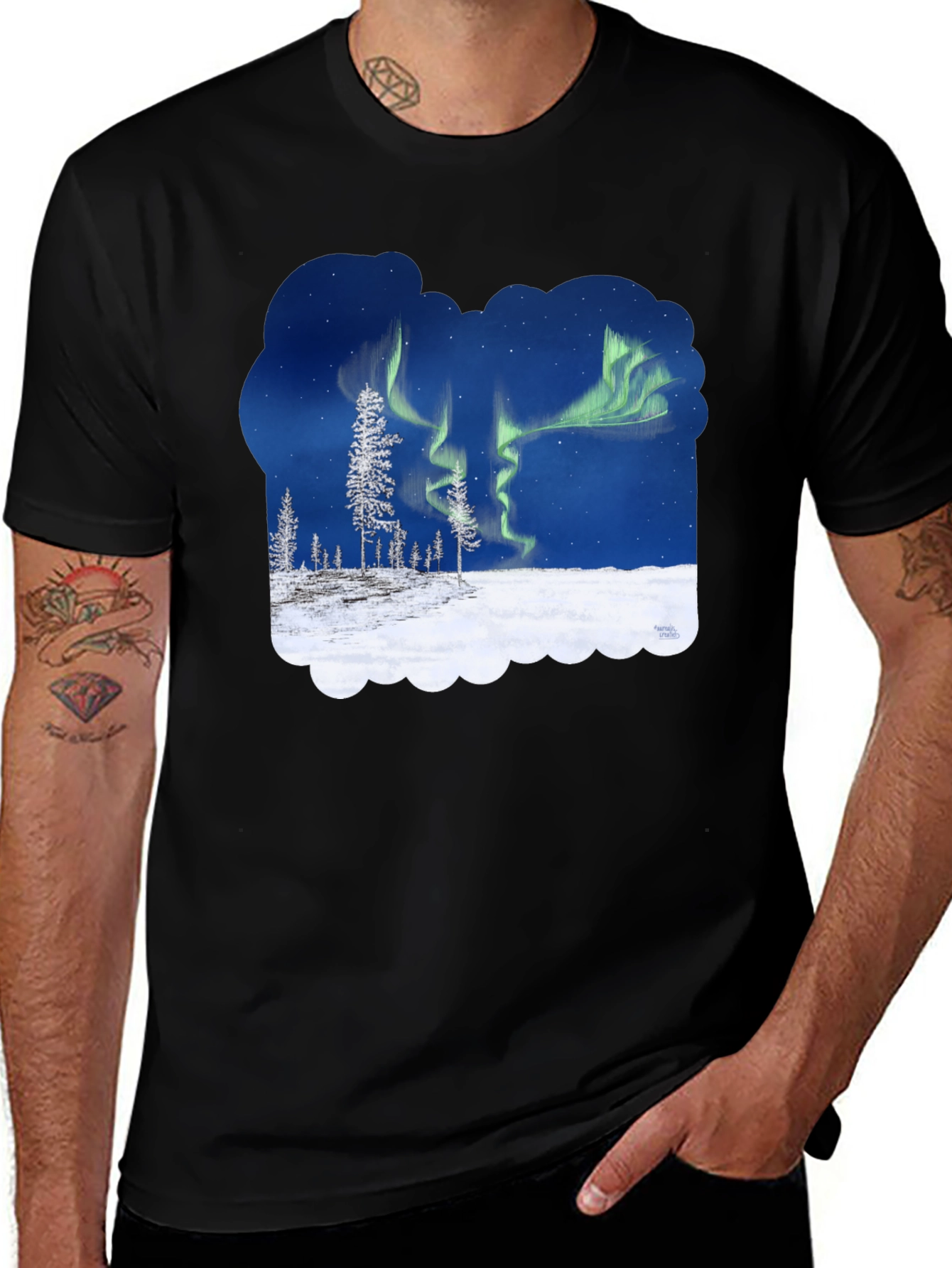 Variant 29 of Aurora Borealis Graphic T-Shirt - Northern Lights Tee