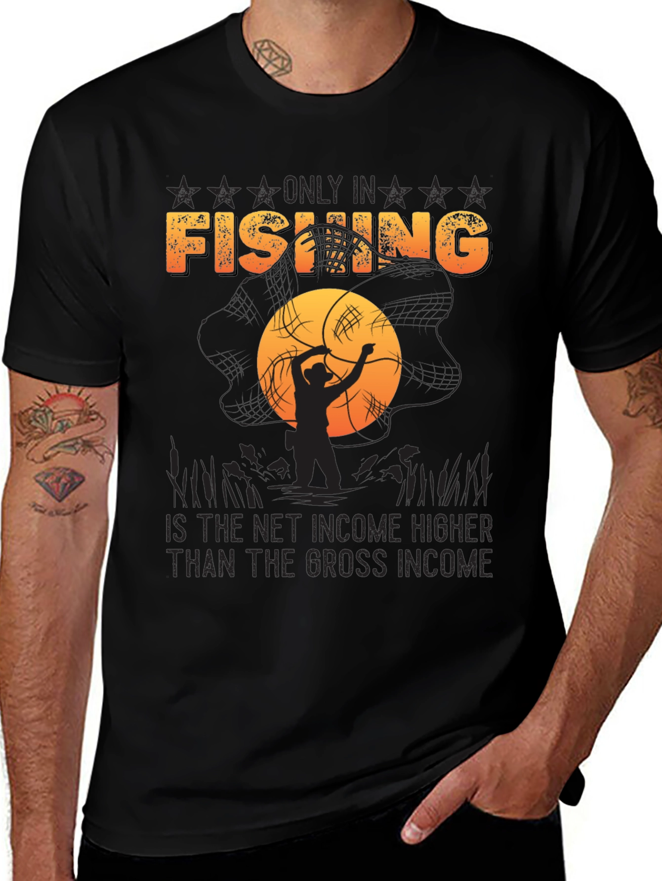 Variant 5 of Fishing Net Income T-Shirt