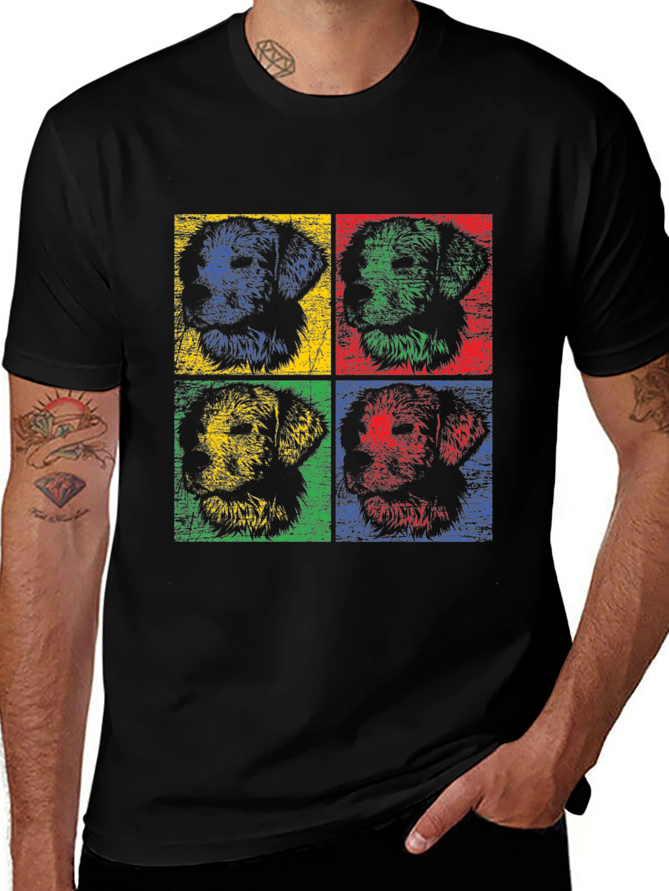 Variant 25 of Pop Art Dog Graphic Tee - Stylish & Unique