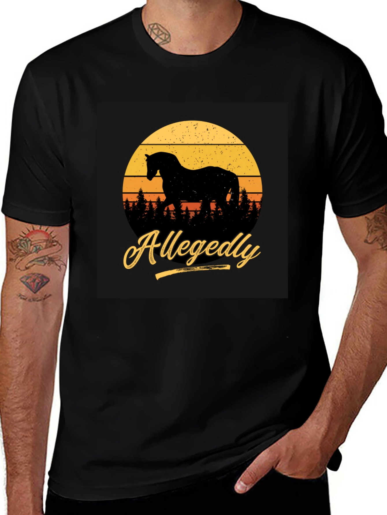 Variant 29 of Allegedly Horse Silhouette Graphic Tee