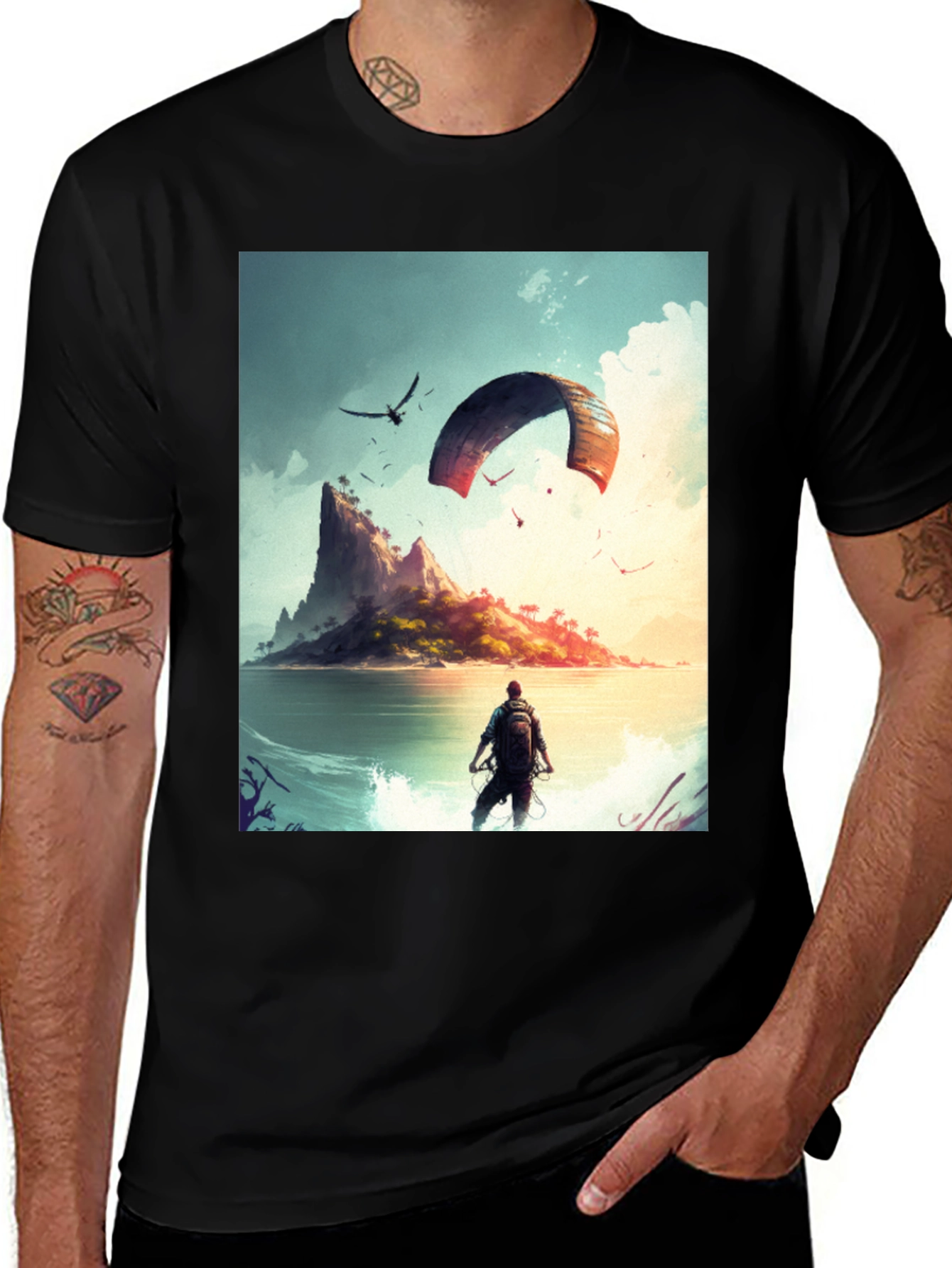 Variant 25 of Island Adventure Graphic Tee - Black