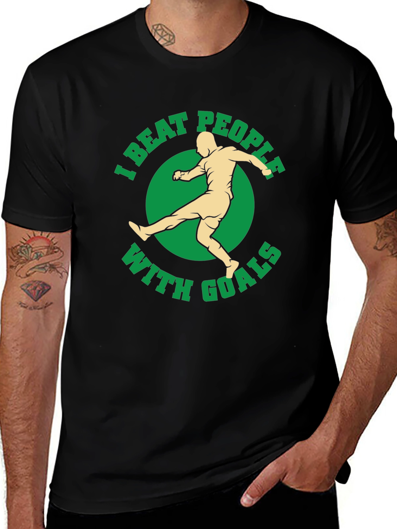 Variant 20 of I Beat People With Goals T-Shirt Soccer Fan Tee