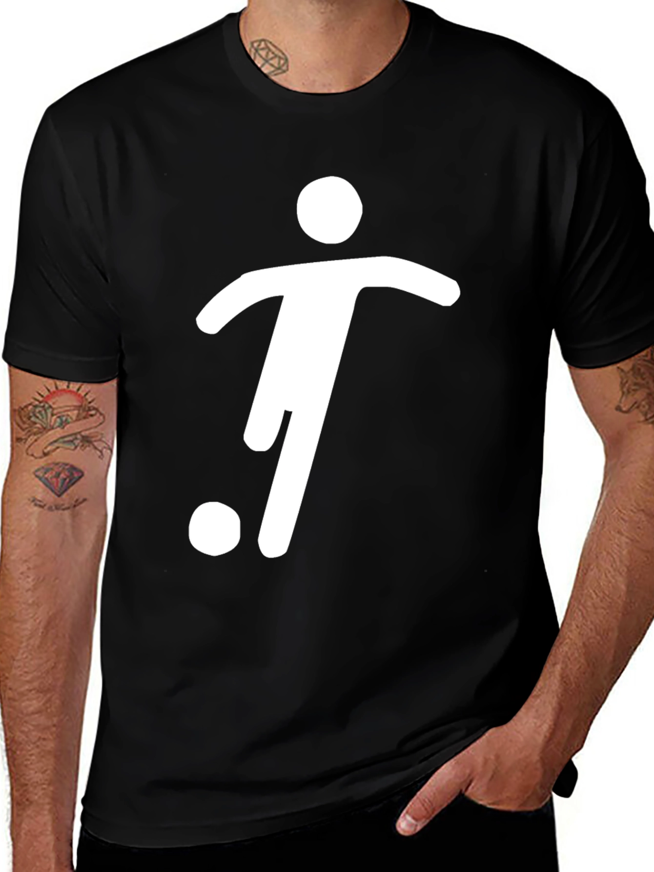 Variant 19 of Soccer Player Graphic Tee - Black Casual Shirt