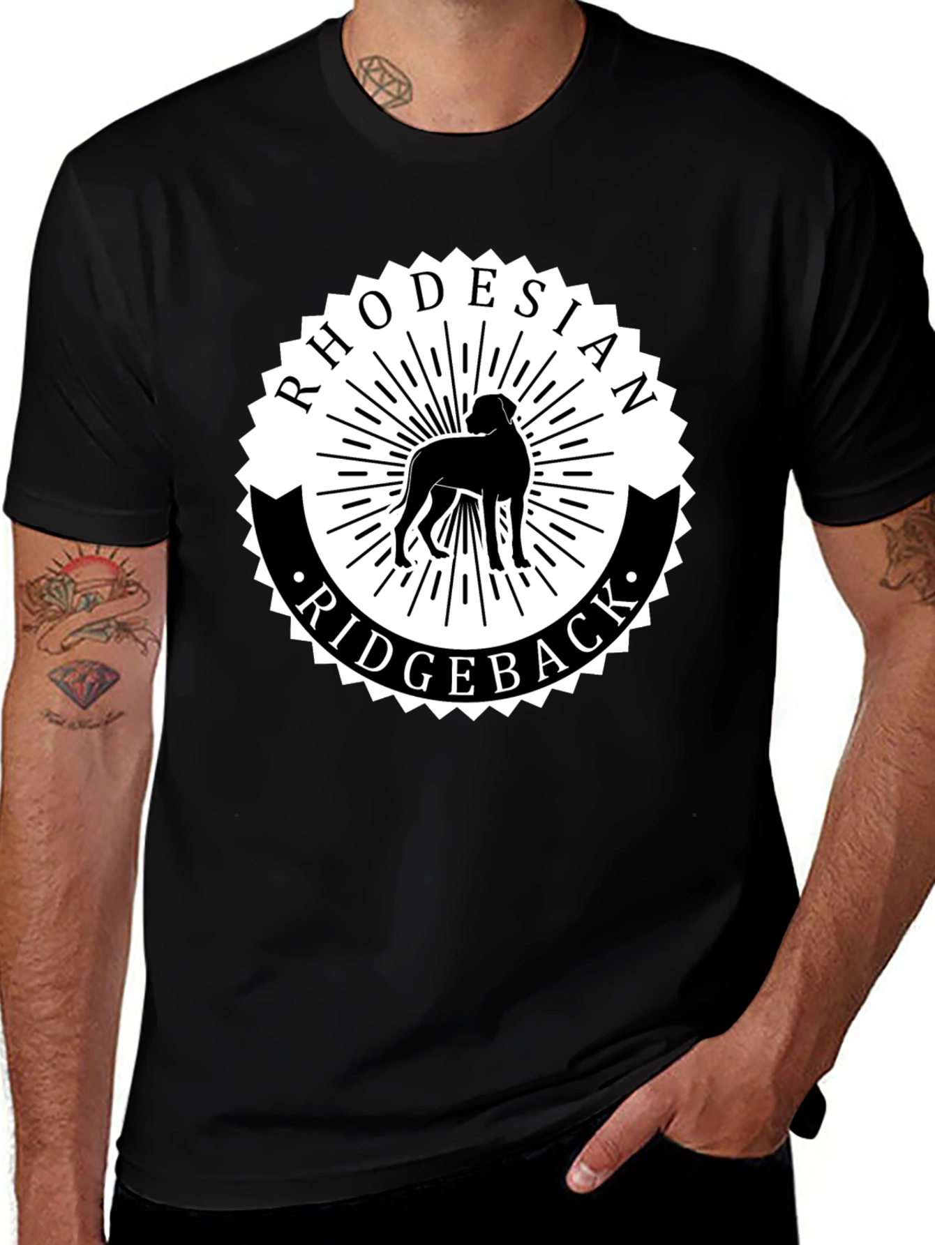 Rhodesian Ridgeback Graphic Tee - Black