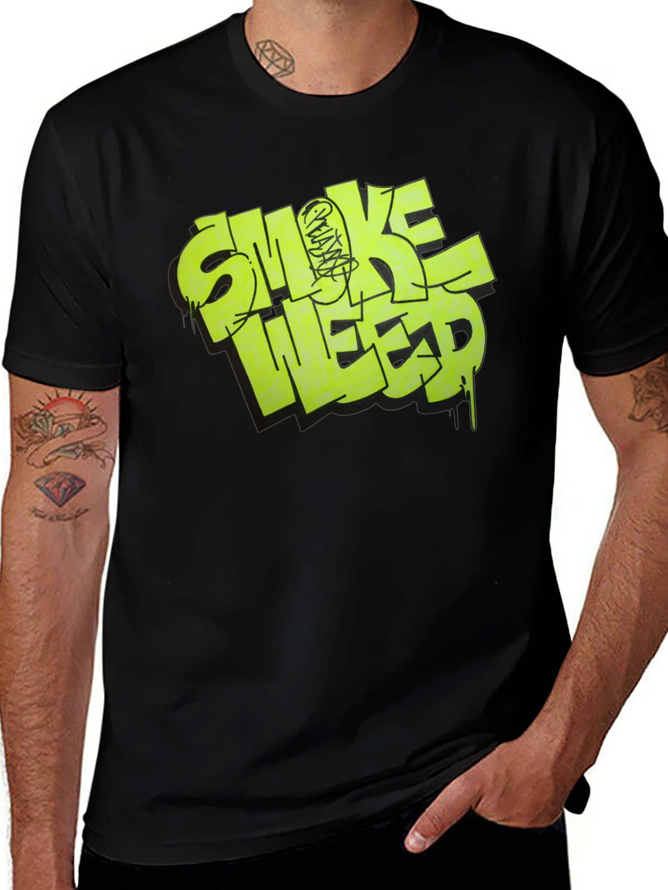 Variant 21 of Smoke Weed Graphic Tee - Black T-Shirt