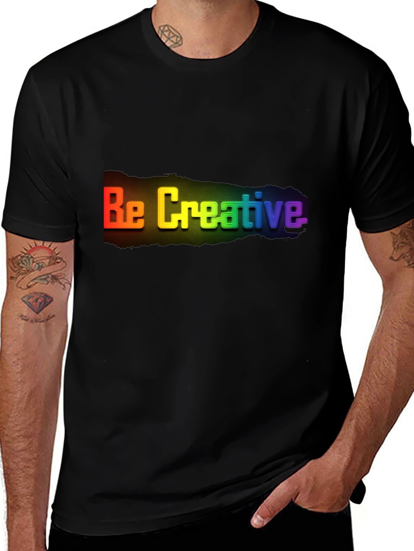 Variant 21 of Be Creative Rainbow T-Shirt - Artistic Graphic Tee