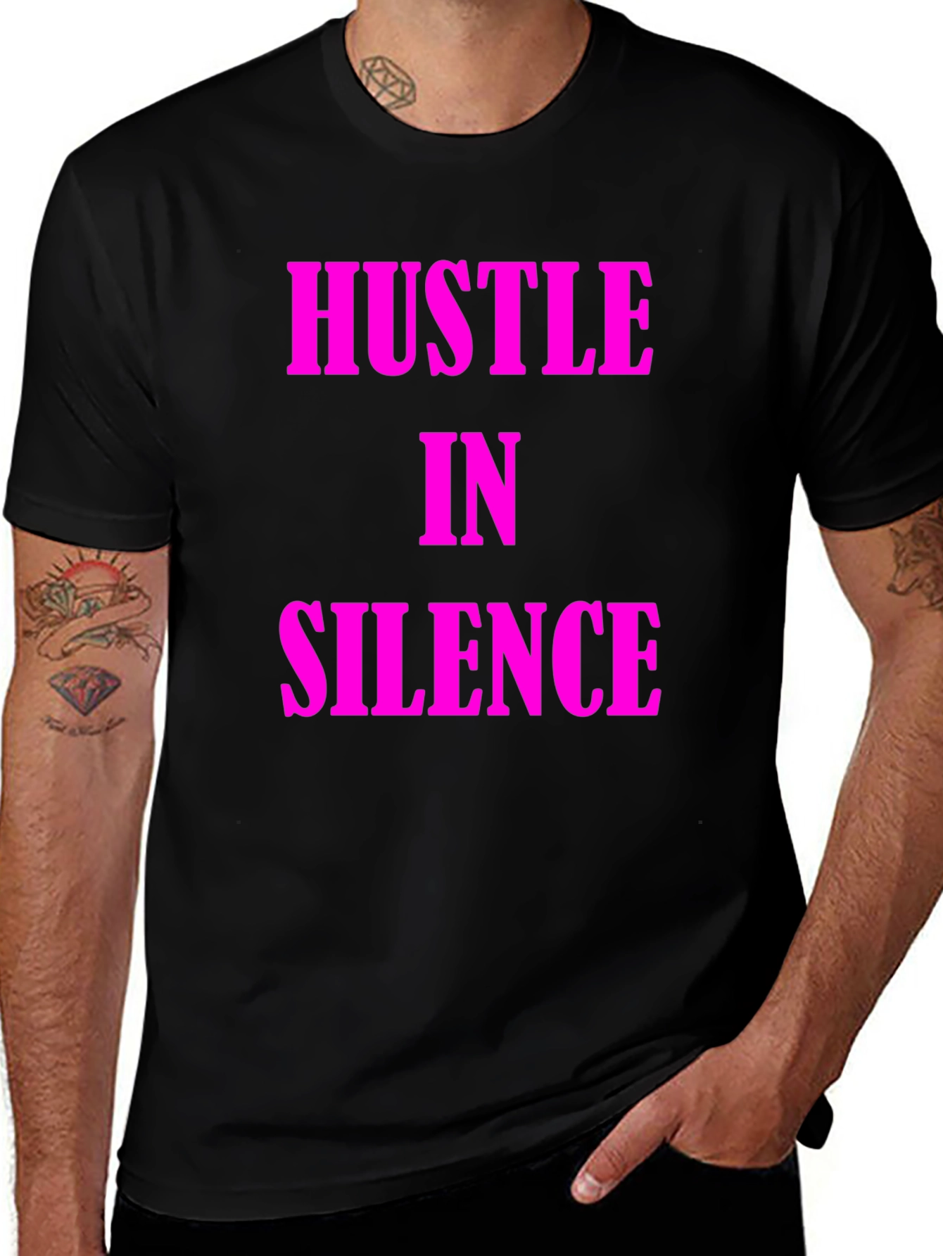 Variant 11 of Hustle in Silence Black T-Shirt