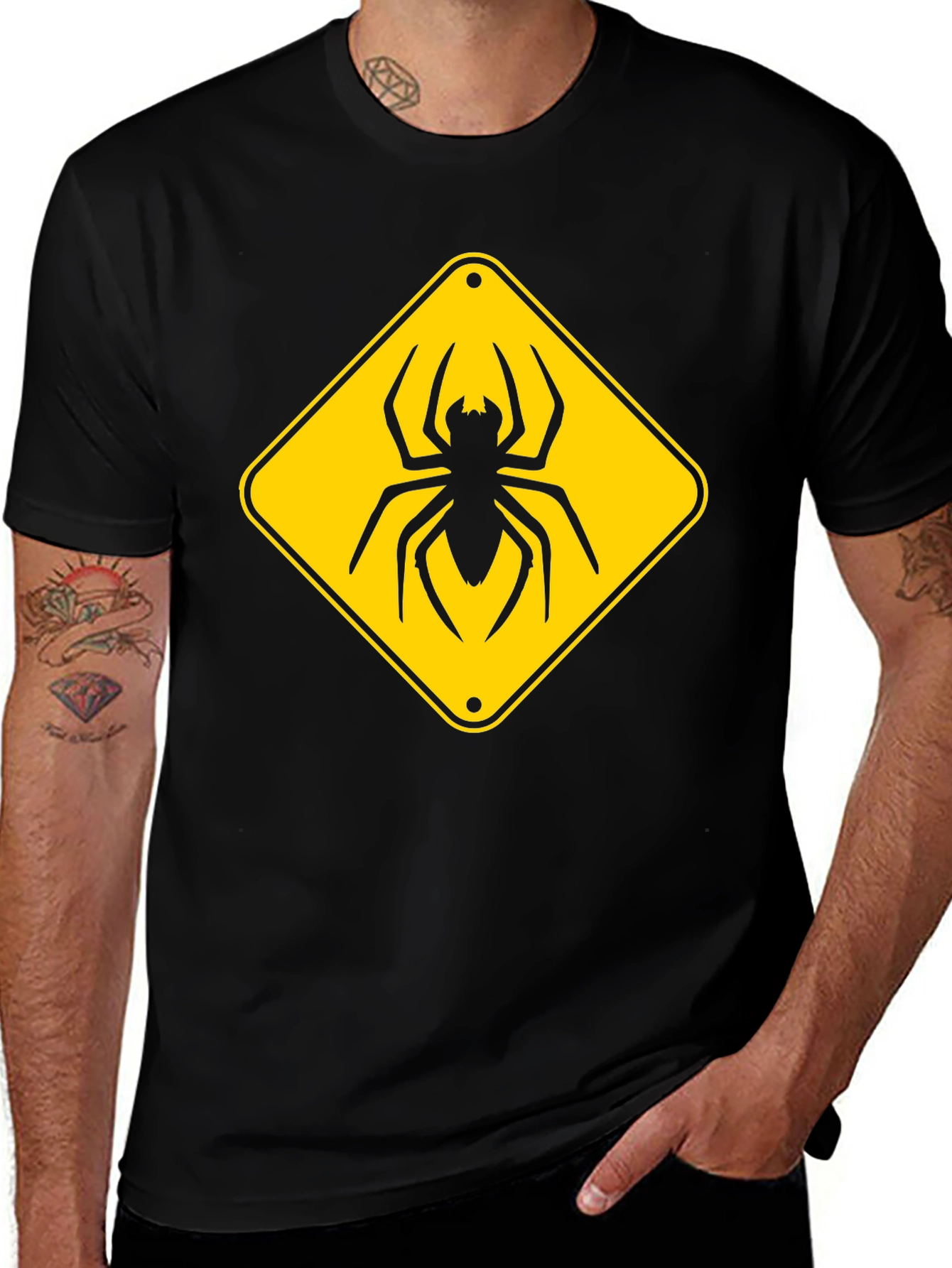 Variant 8 of Warning: Spider Crossing T-Shirt