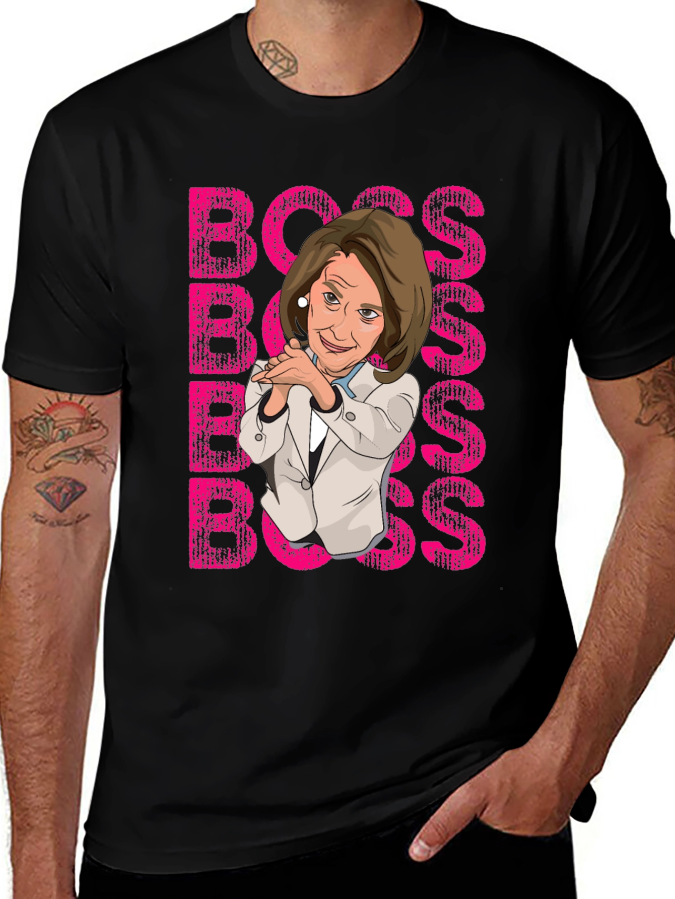 Variant 4 of Boss Nancy Pelosi T-Shirt Black Graphic Tee