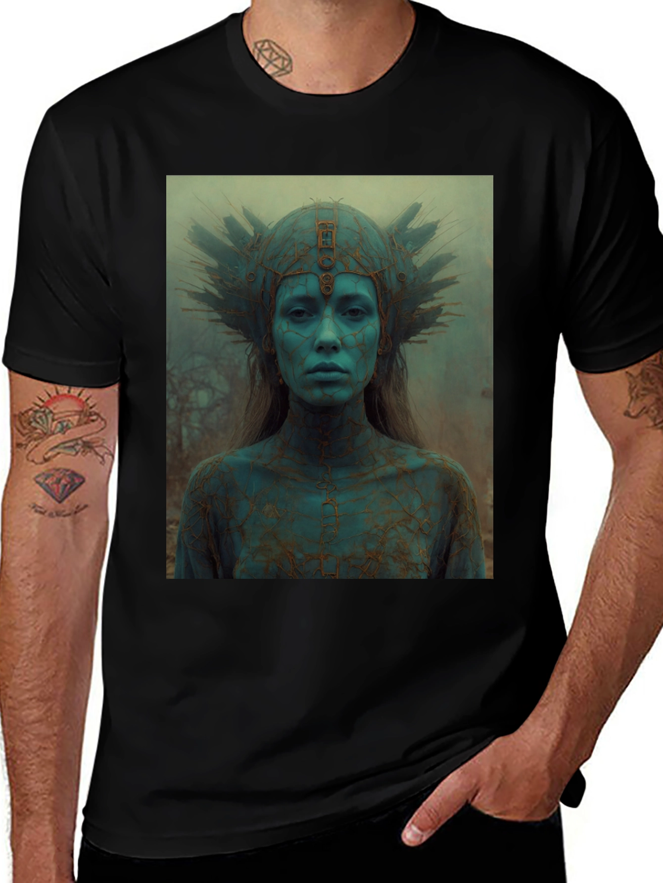 Variant 23 of Mystic Queen Graphic Tee - Black Cotton T-Shirt