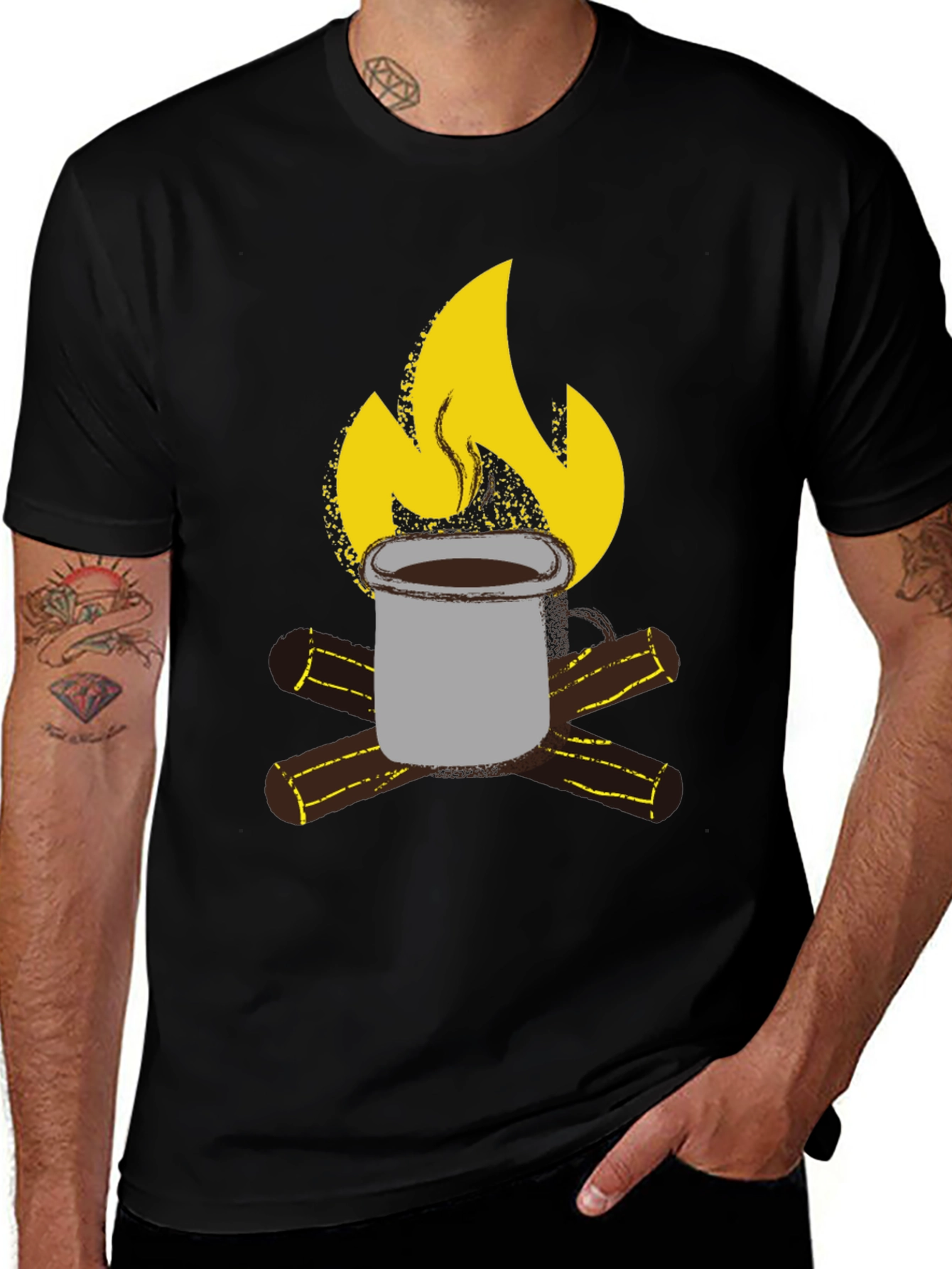 Variant 15 of Campfire Coffee Graphic T-Shirt - Black