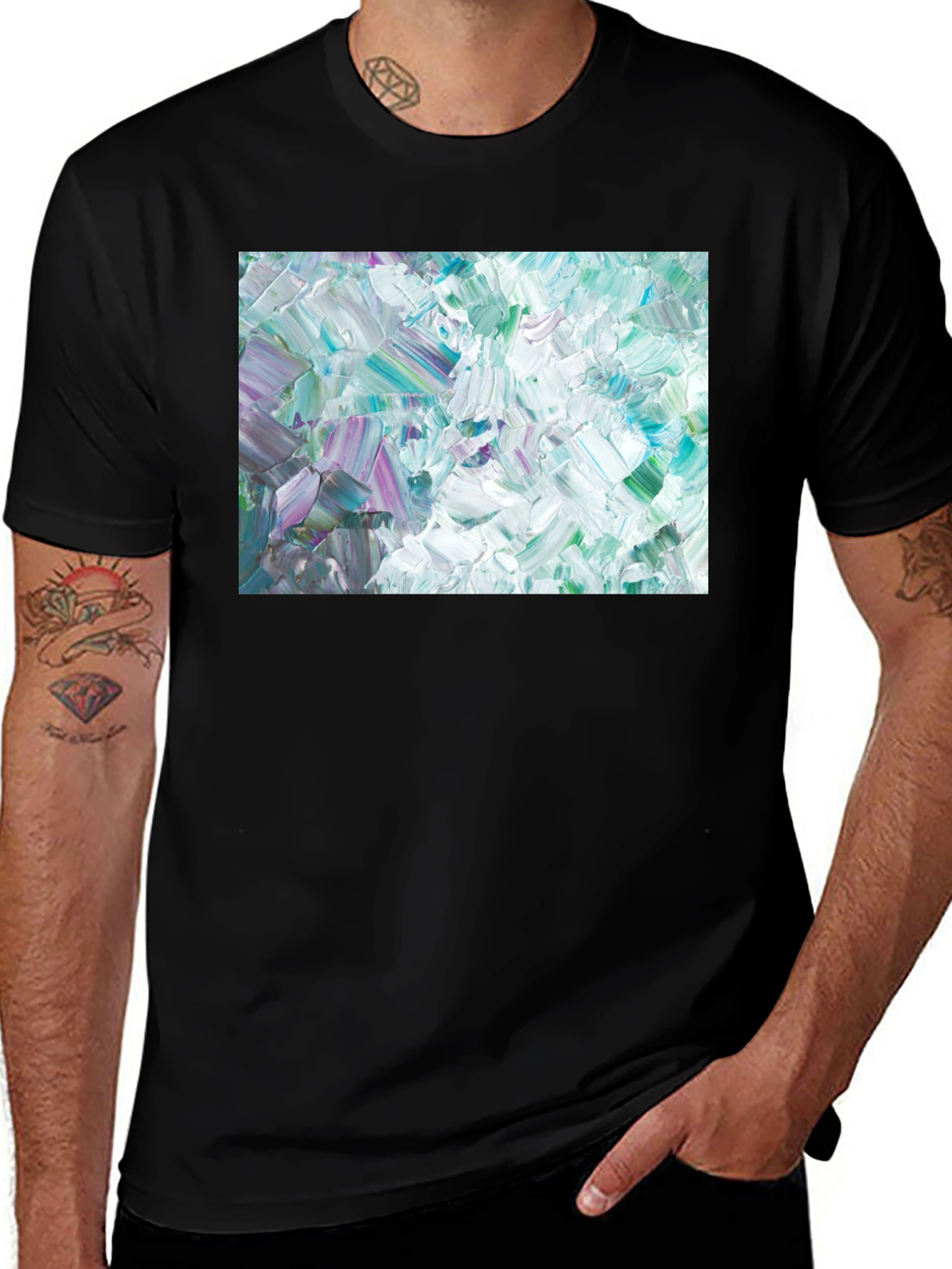 Variant 18 of Abstract Art Crew Neck Tee - Modern Expression