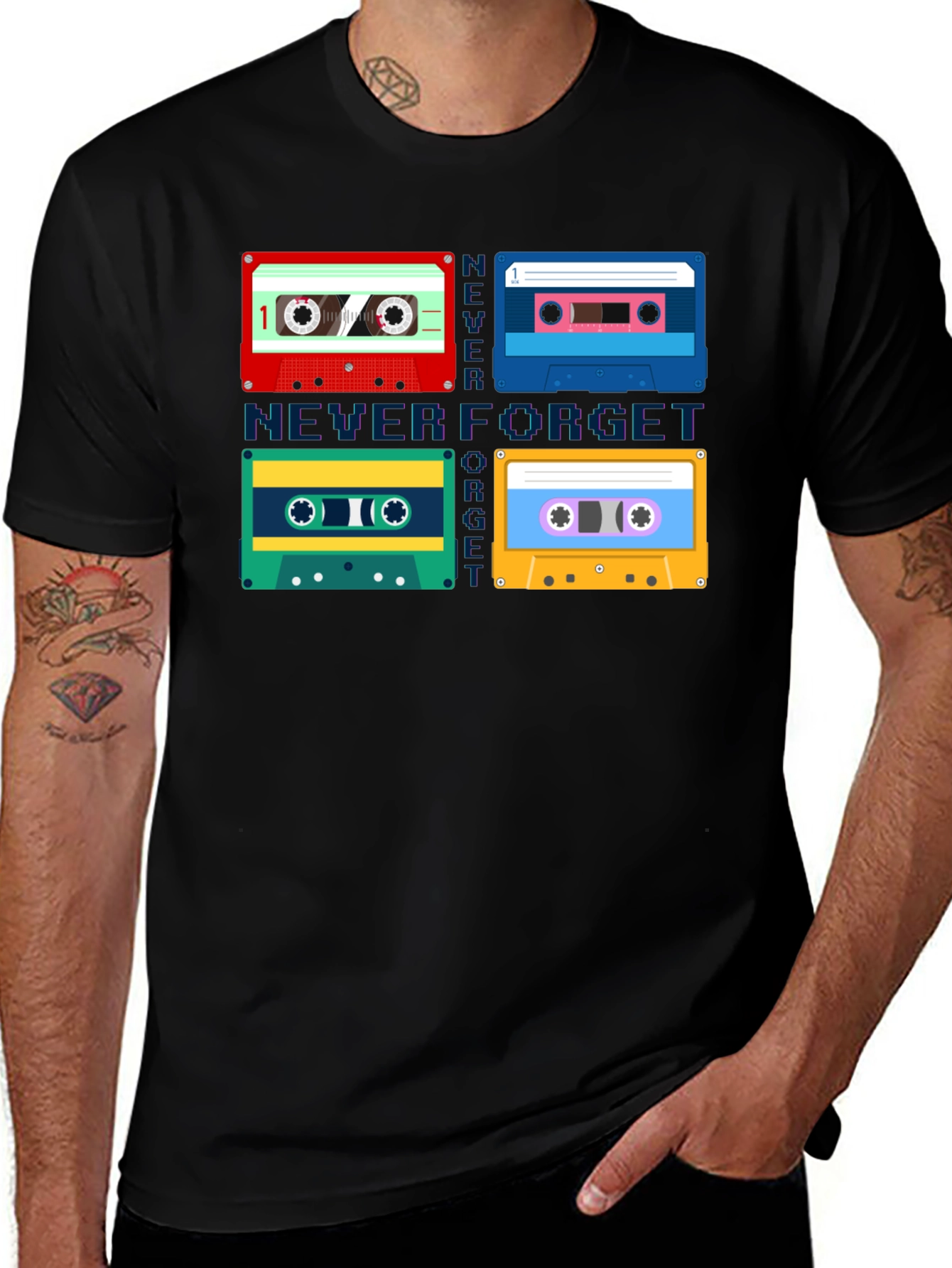 Variant 14 of Never Forget Cassette Tapes Graphic Tee