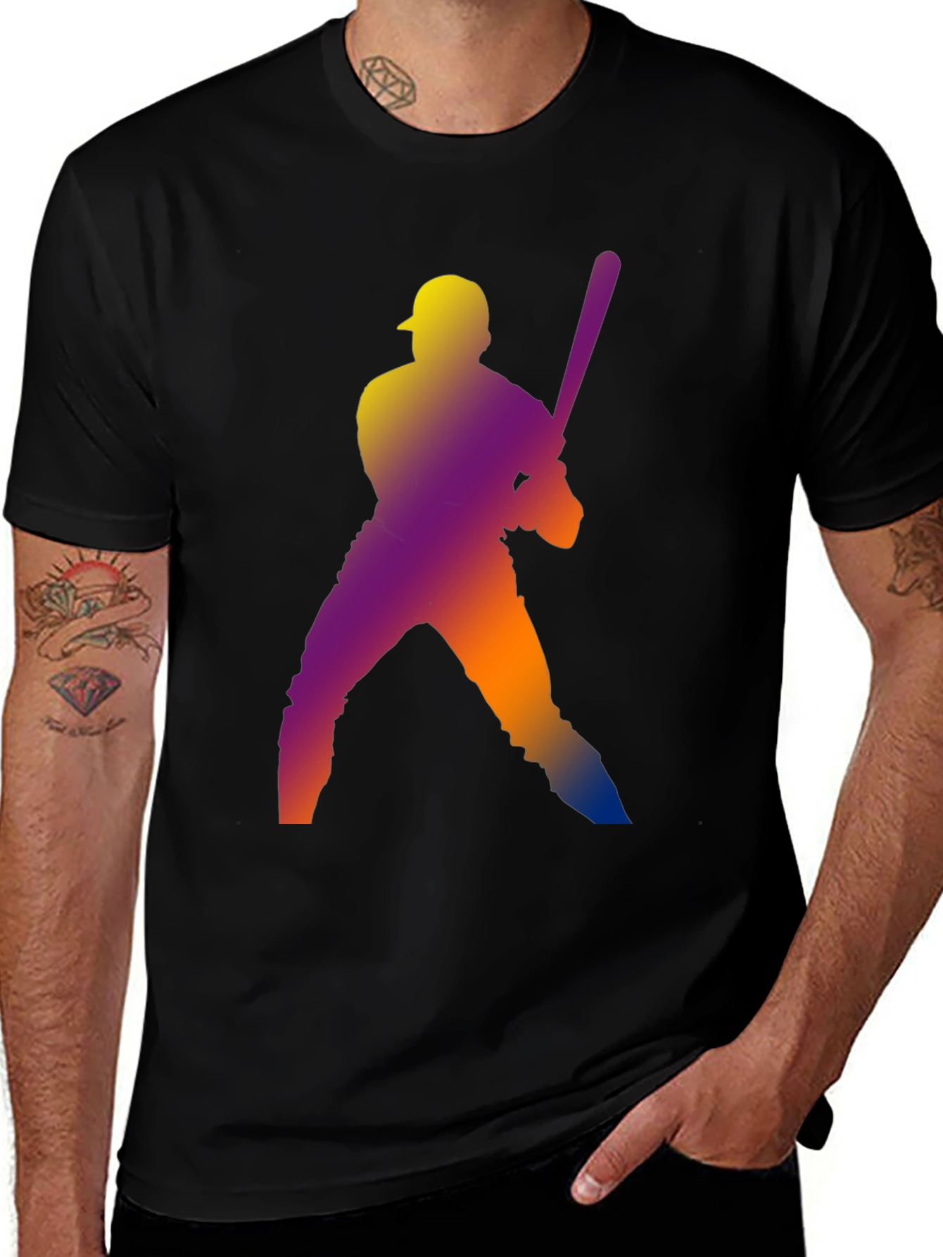 Variant 28 of Baseball Silhouette Graphic T-Shirt
