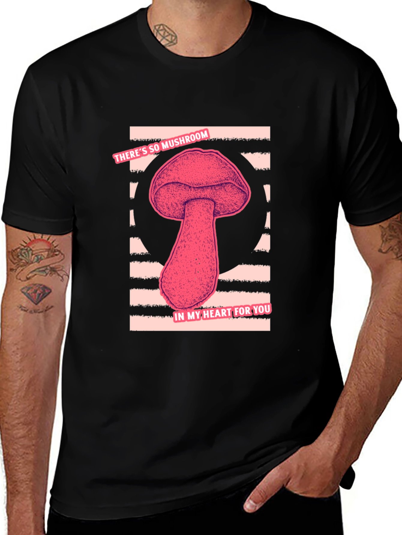 Variant 14 of Mushroom Heart Graphic Tee - Unique Design