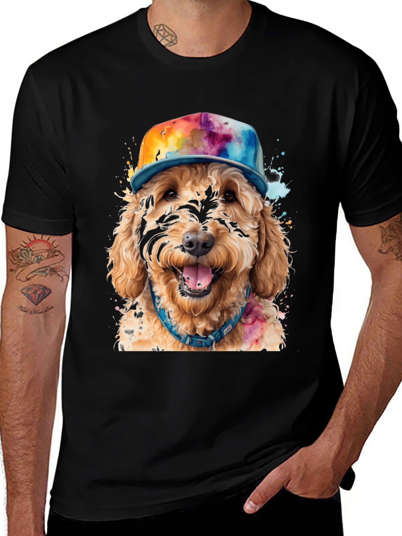Variant 7 of Dog with Hat Graphic T-Shirt