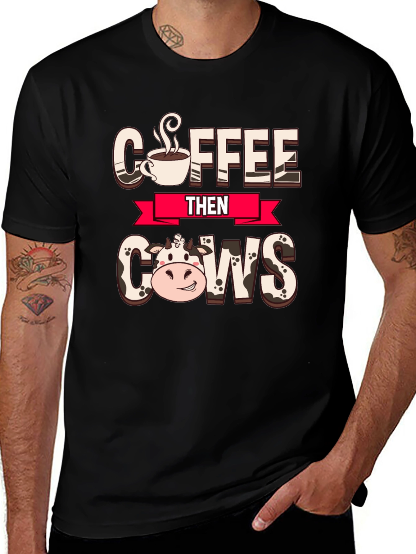 Variant 4 of Coffee Then Cows Graphic Tee