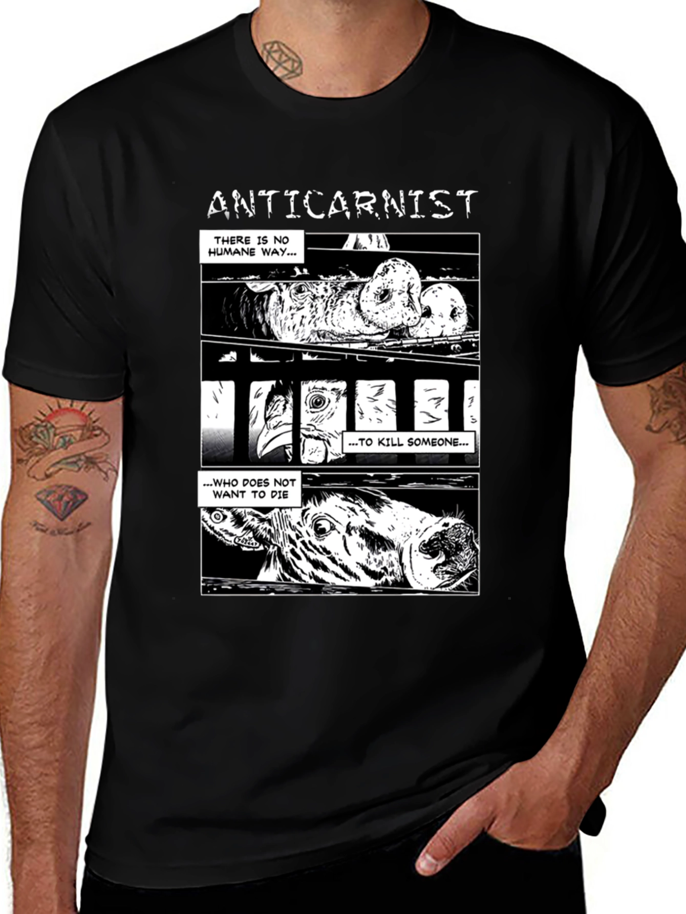 Anticarnist Graphic T-Shirt - Vegan Animal Rights Tee