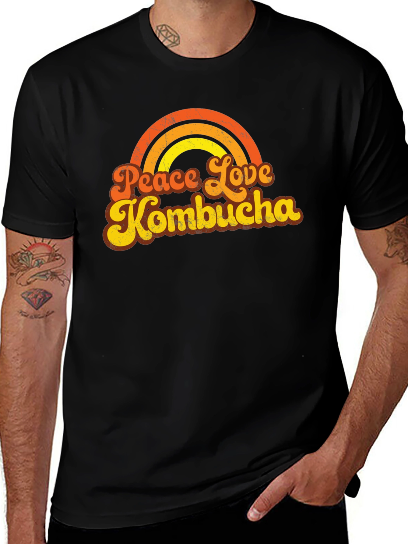 Variant 24 of Peace Love Kombucha Retro Graphic Tee