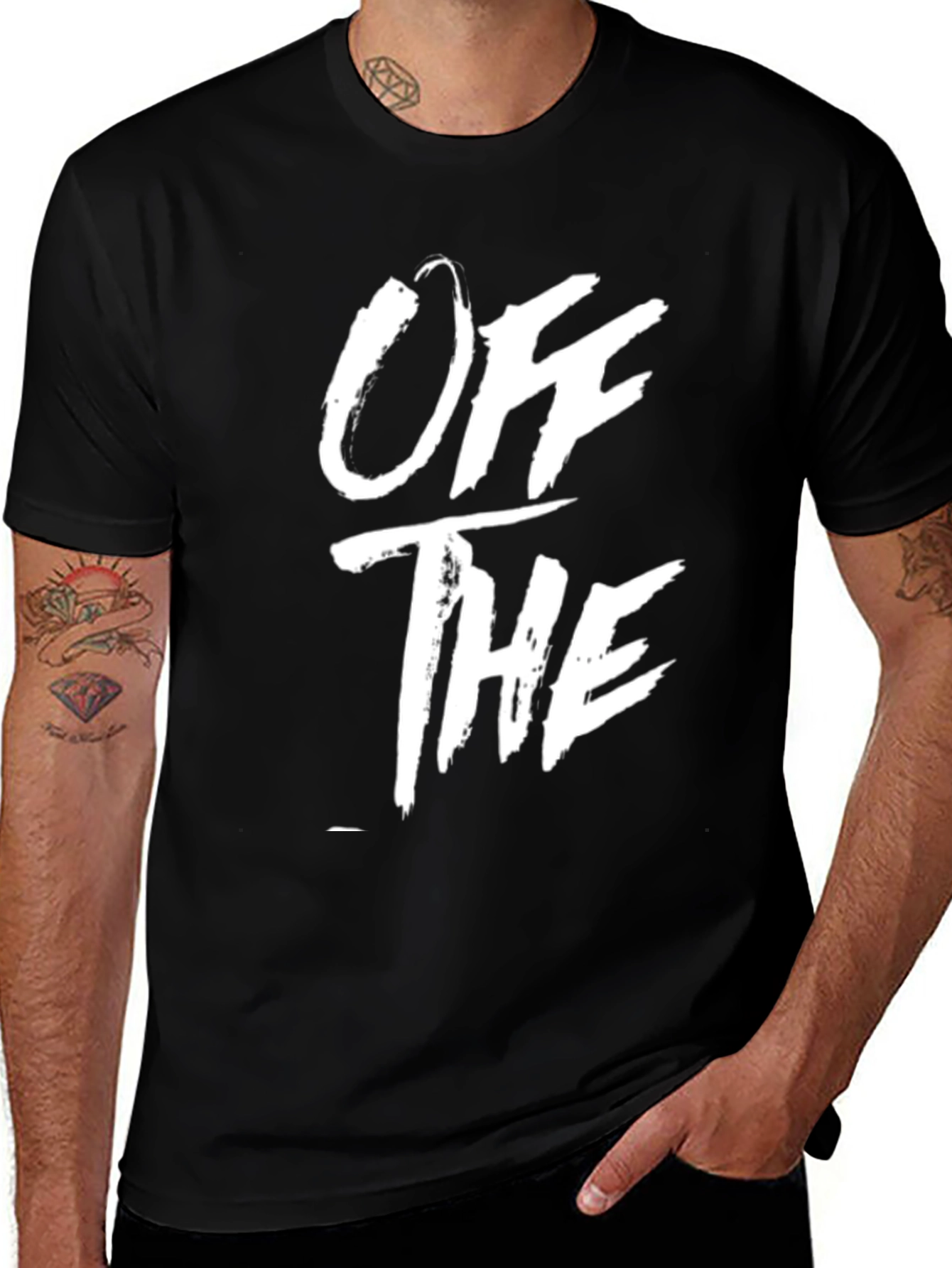 Variant 19 of Off The T-Shirt - Black Crew Neck Graphic Tee