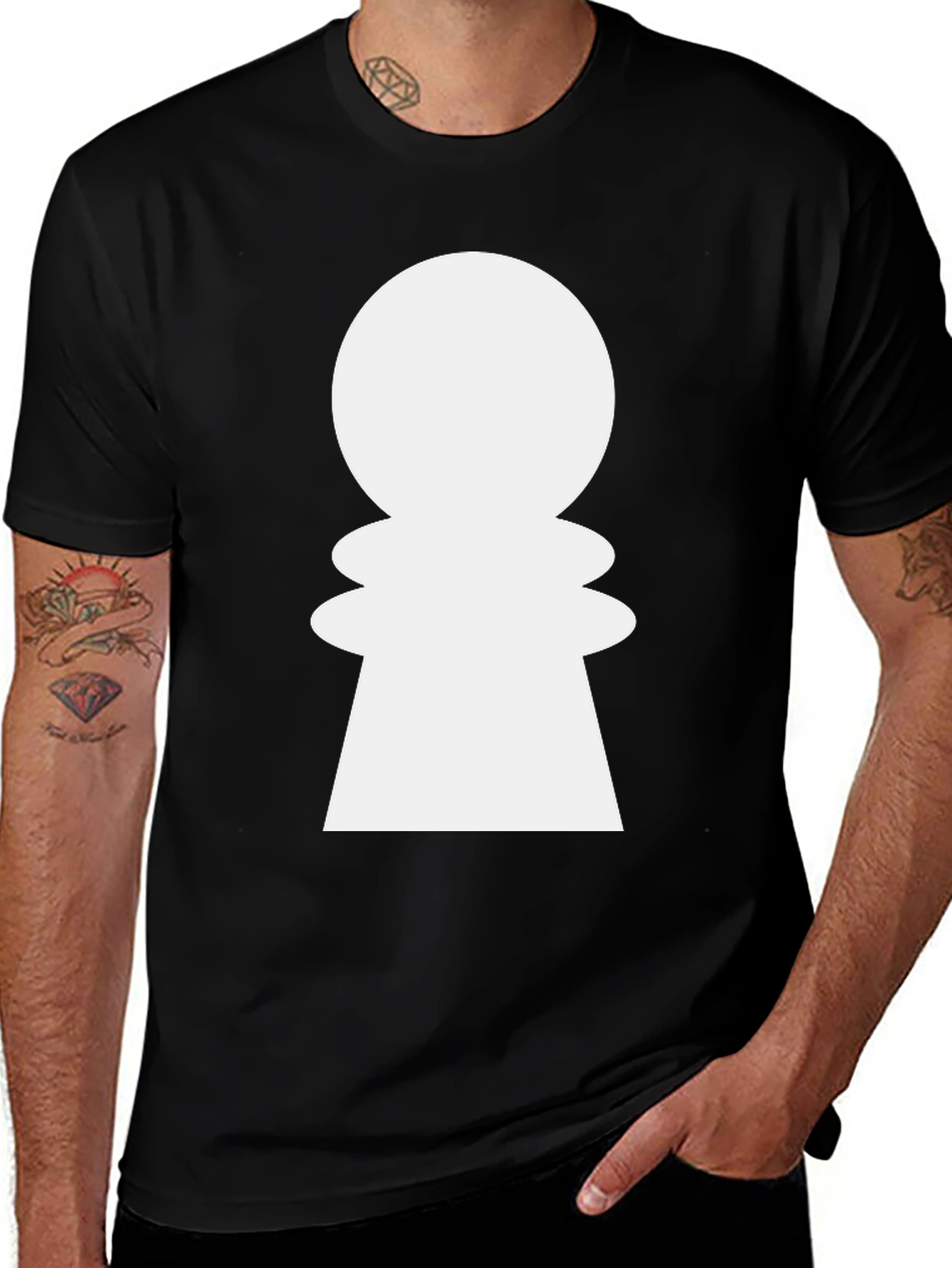 Variant 8 of Chess Pawn Graphic Tee - Stylish Black Cotton T-Shirt