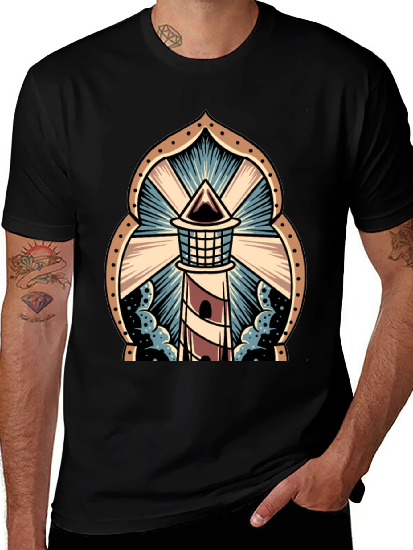 Variant 18 of Lighthouse Graphic Tee - Striking Design