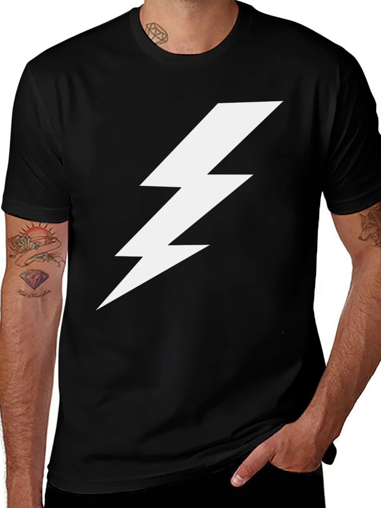 Variant 21 of Lightning Bolt Graphic Tee - Black