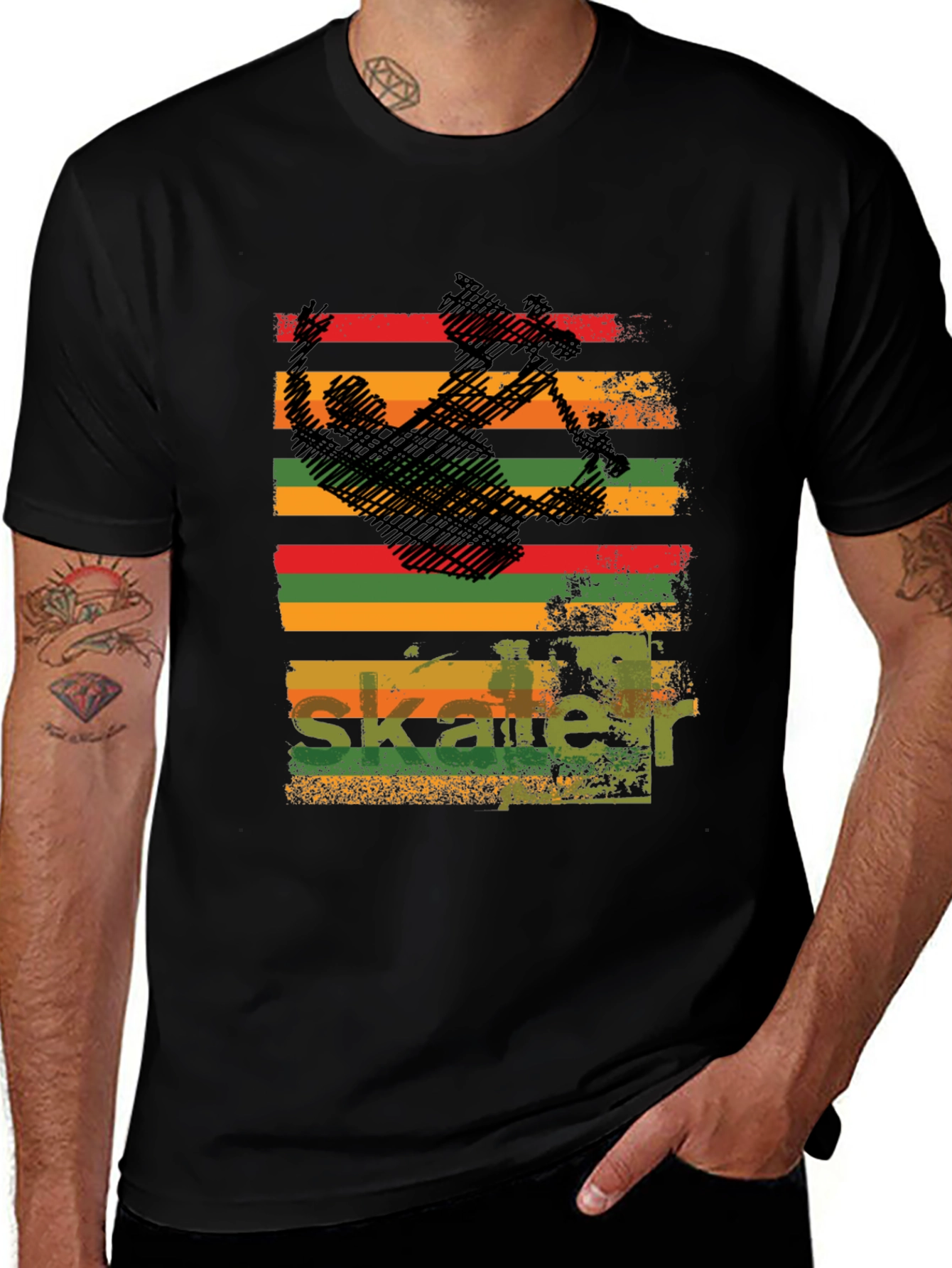 Variant 12 of Skater Graphic Tee - Retro Style Skateboarding Shirt