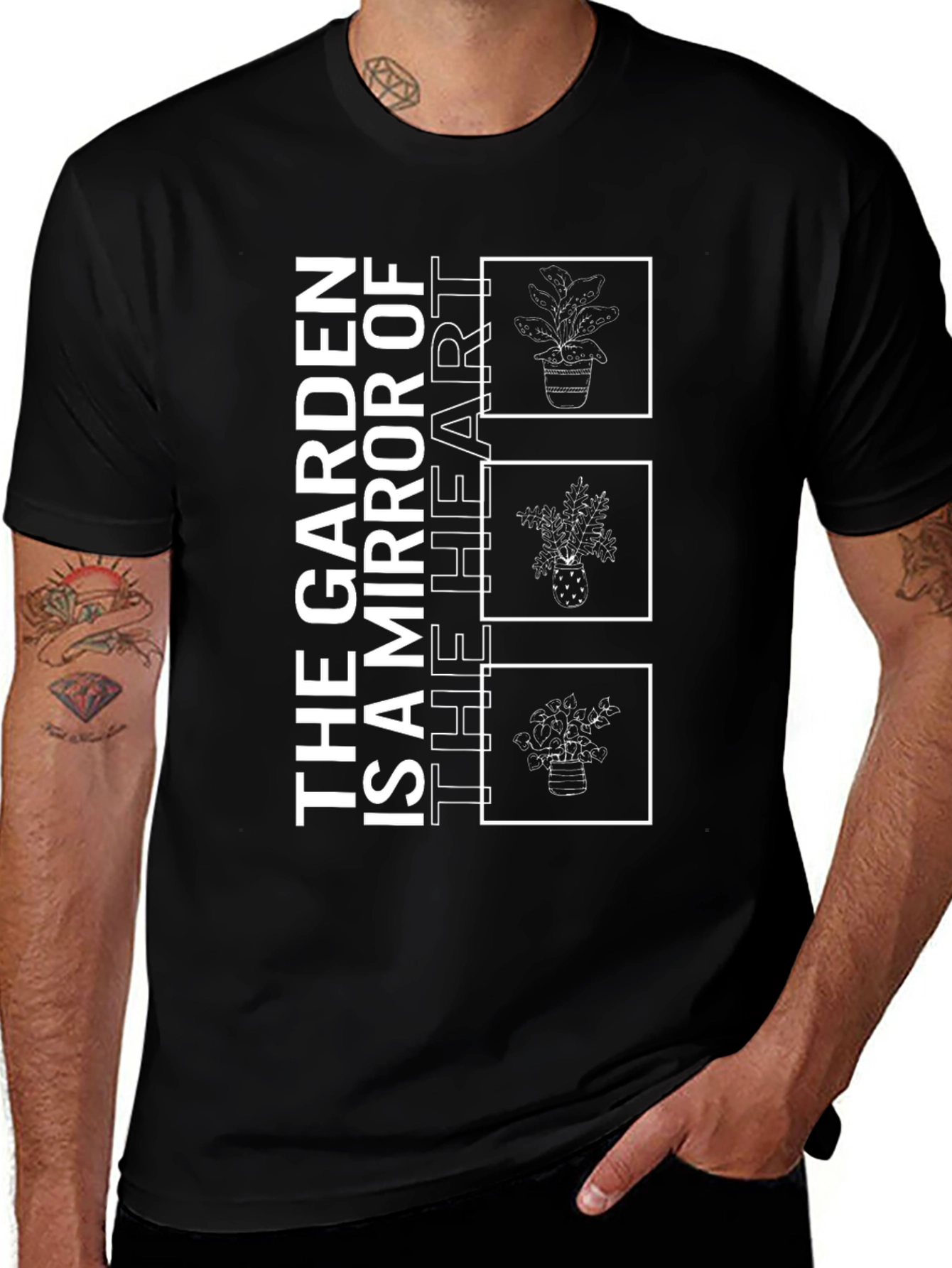 Variant 9 of The Garden is a Mirror of The Heart Black Graphic Tee