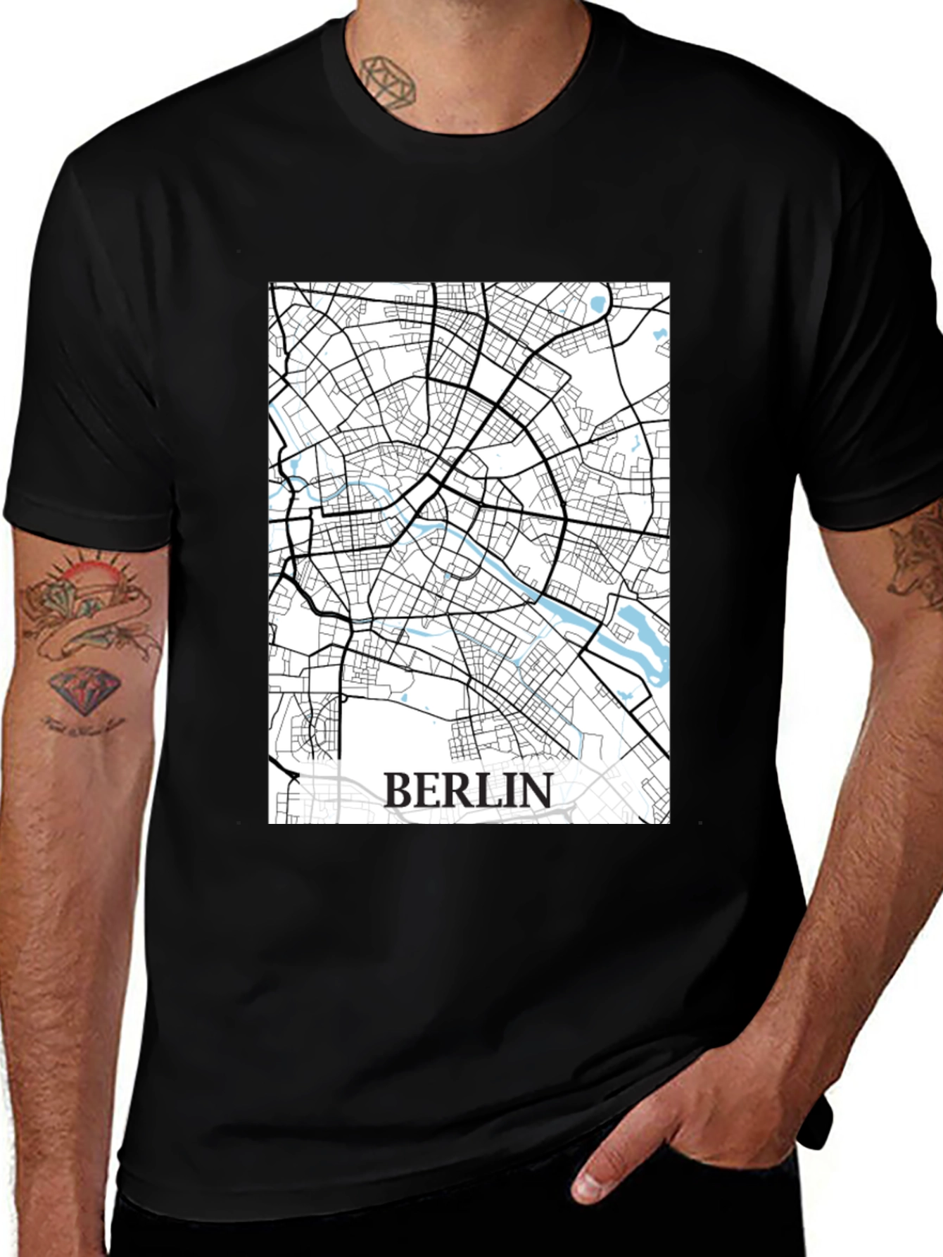 Variant 6 of Berlin City Map T-Shirt - Unisex Graphic Tee