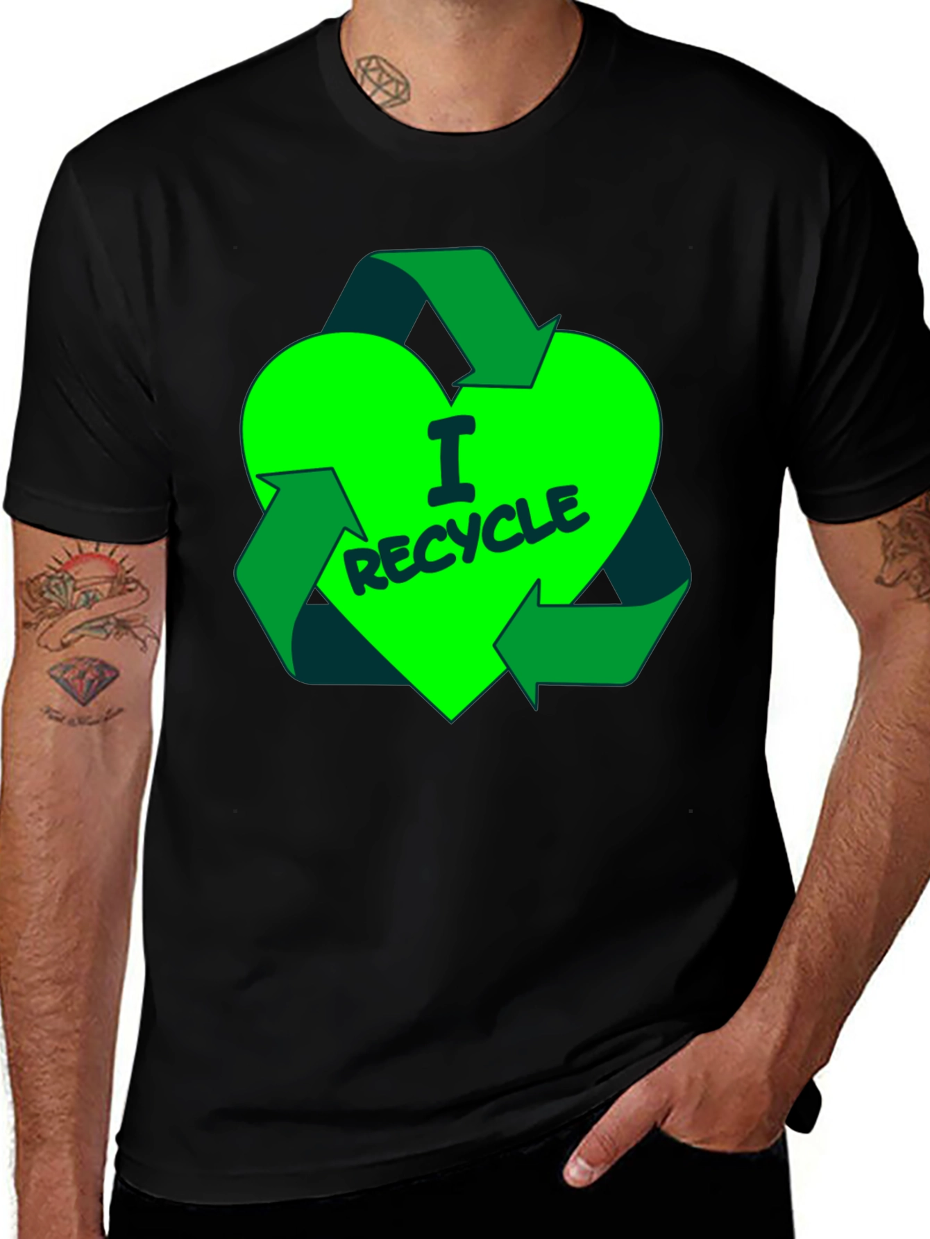 Variant 16 of I Recycle Heart Graphic T-Shirt - Eco-Friendly Fashion