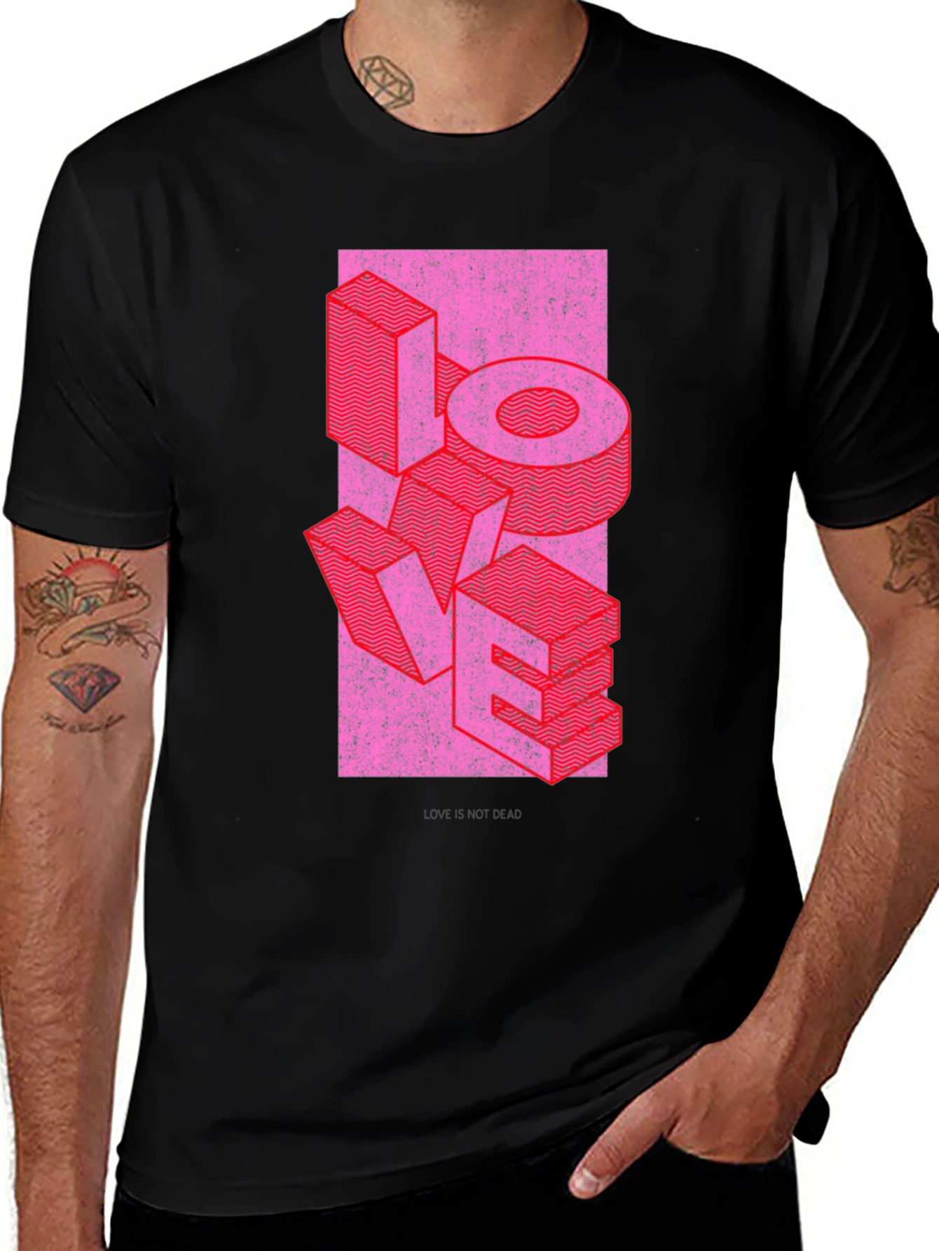 Variant 13 of Retro LOVE Graphic T-Shirt - Black