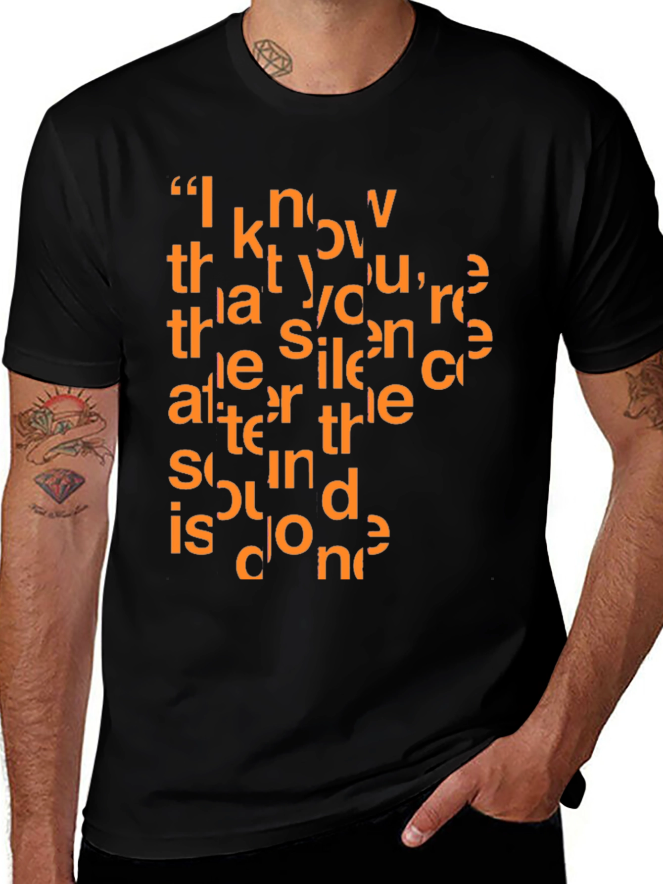 Variant 22 of Unique Text Design Black T-Shirt