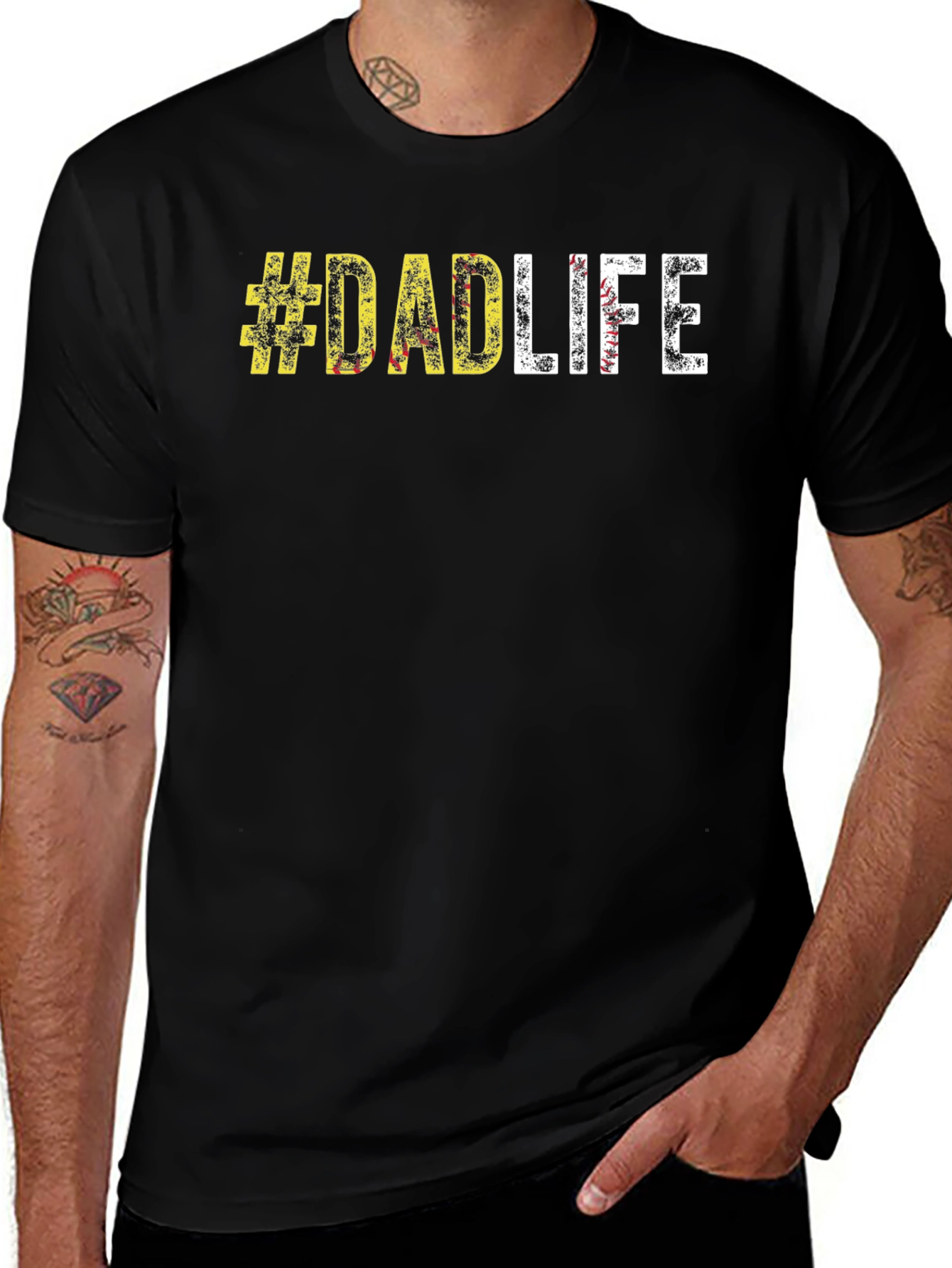 #Dadlife Graphic Print Black T-Shirt