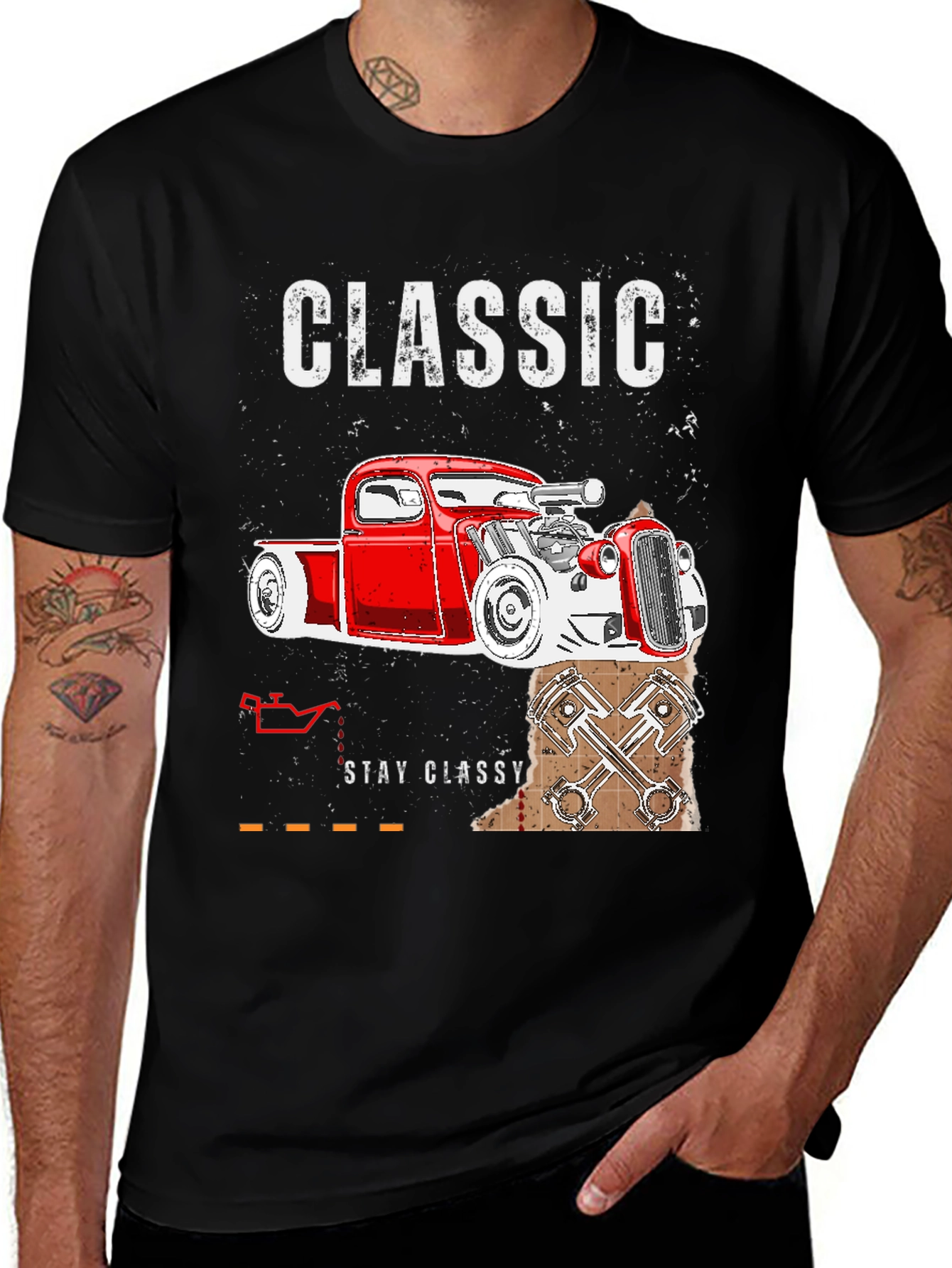 Variant 18 of Classic Car T-Shirt - Stay Classy Vintage Tee