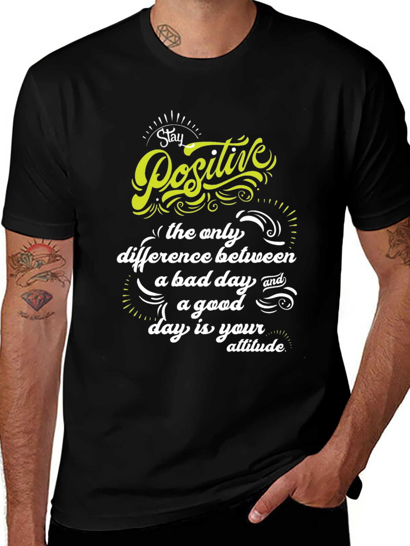 Variant 13 of Stay Positive T-Shirt - Inspirational Graphic Tee