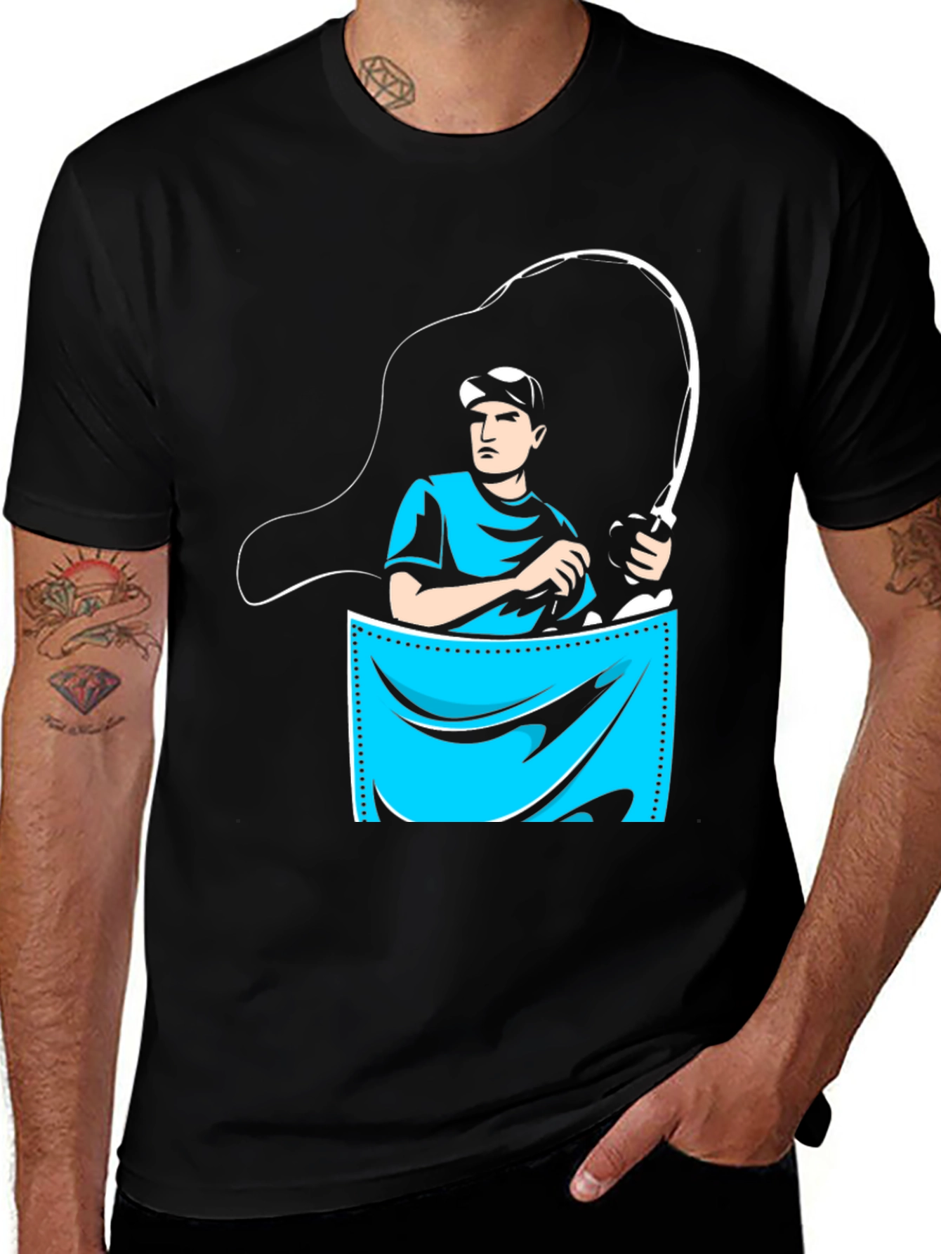 Fisherman in Pocket Graphic Tee