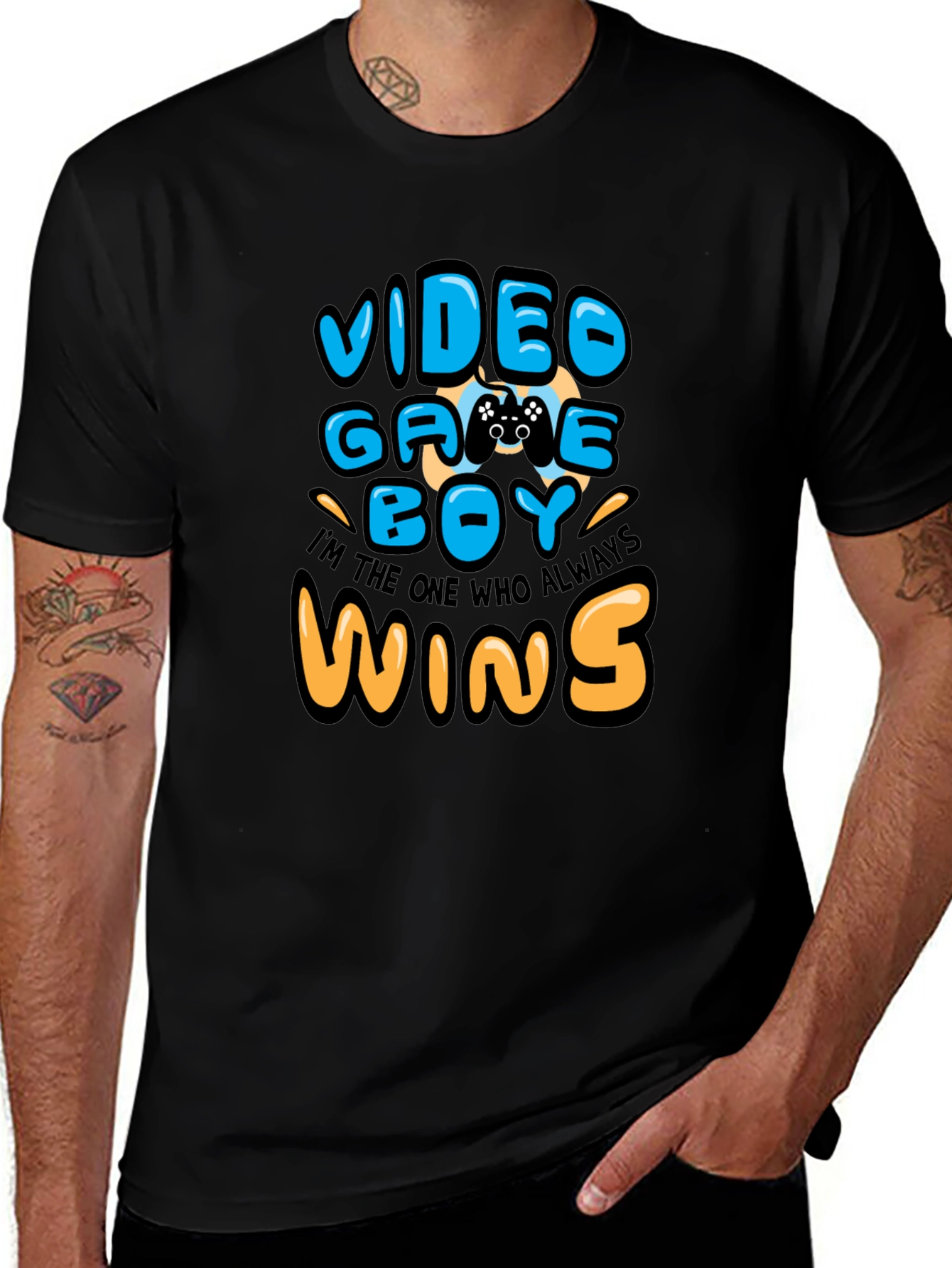 Variant 5 of Video Game Boy T-Shirt - I Always Win Gamer Tee