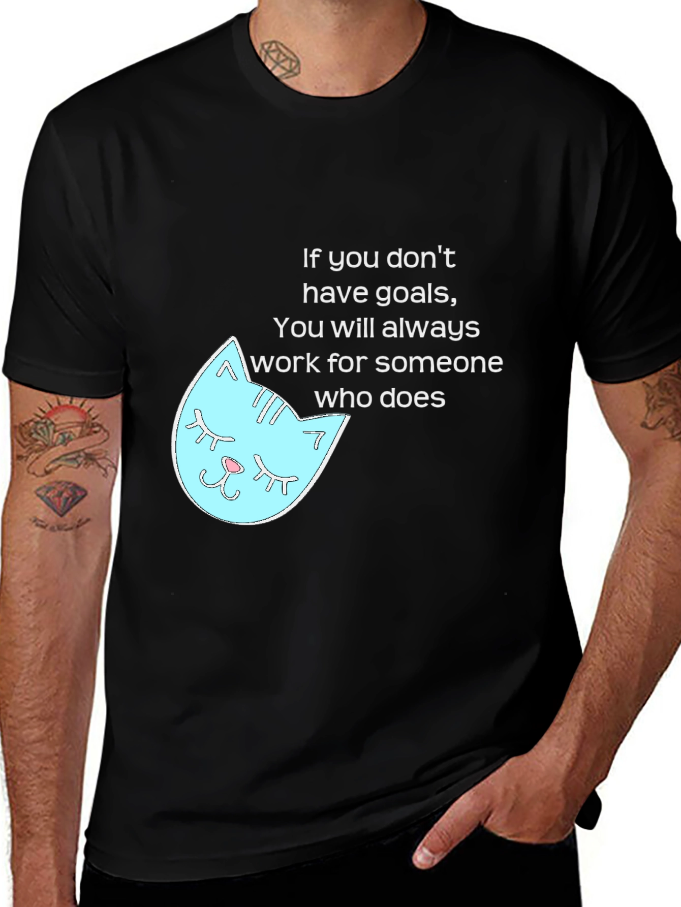 Variant 18 of Motivational Cat T-Shirt: Goal Setter