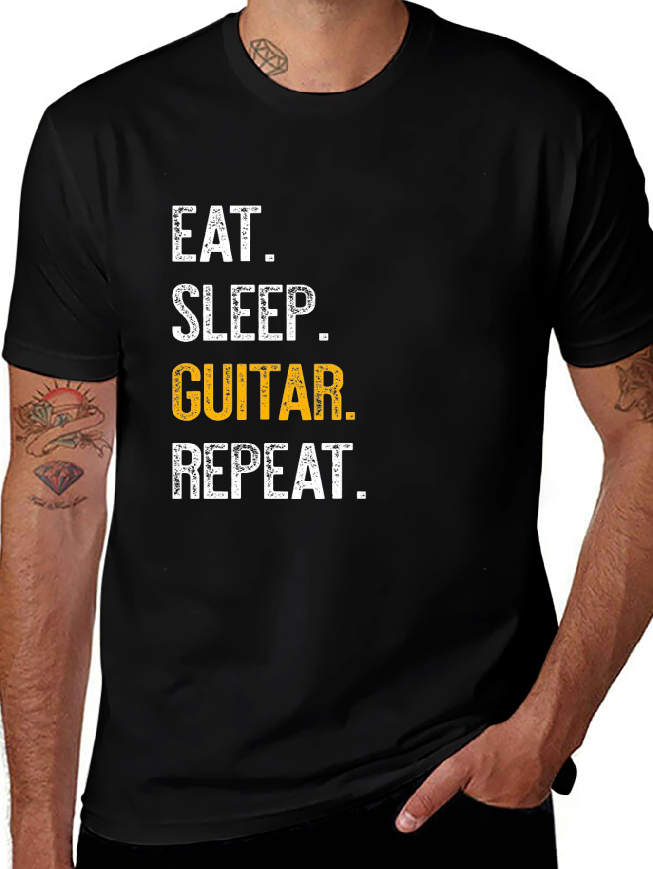 Variant 3 of Eat Sleep Guitar Repeat Graphic Tee