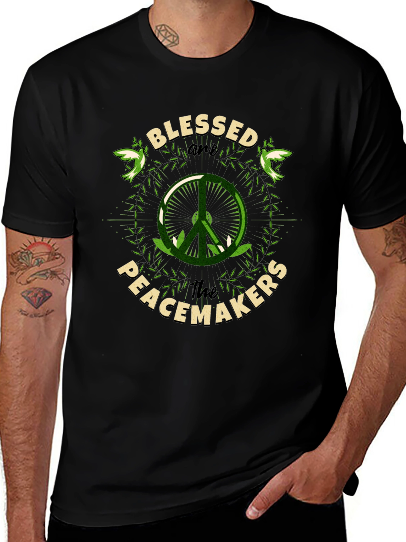 Variant 7 of Blessed Peacemakers Graphic Tee - Stylish Comfort
